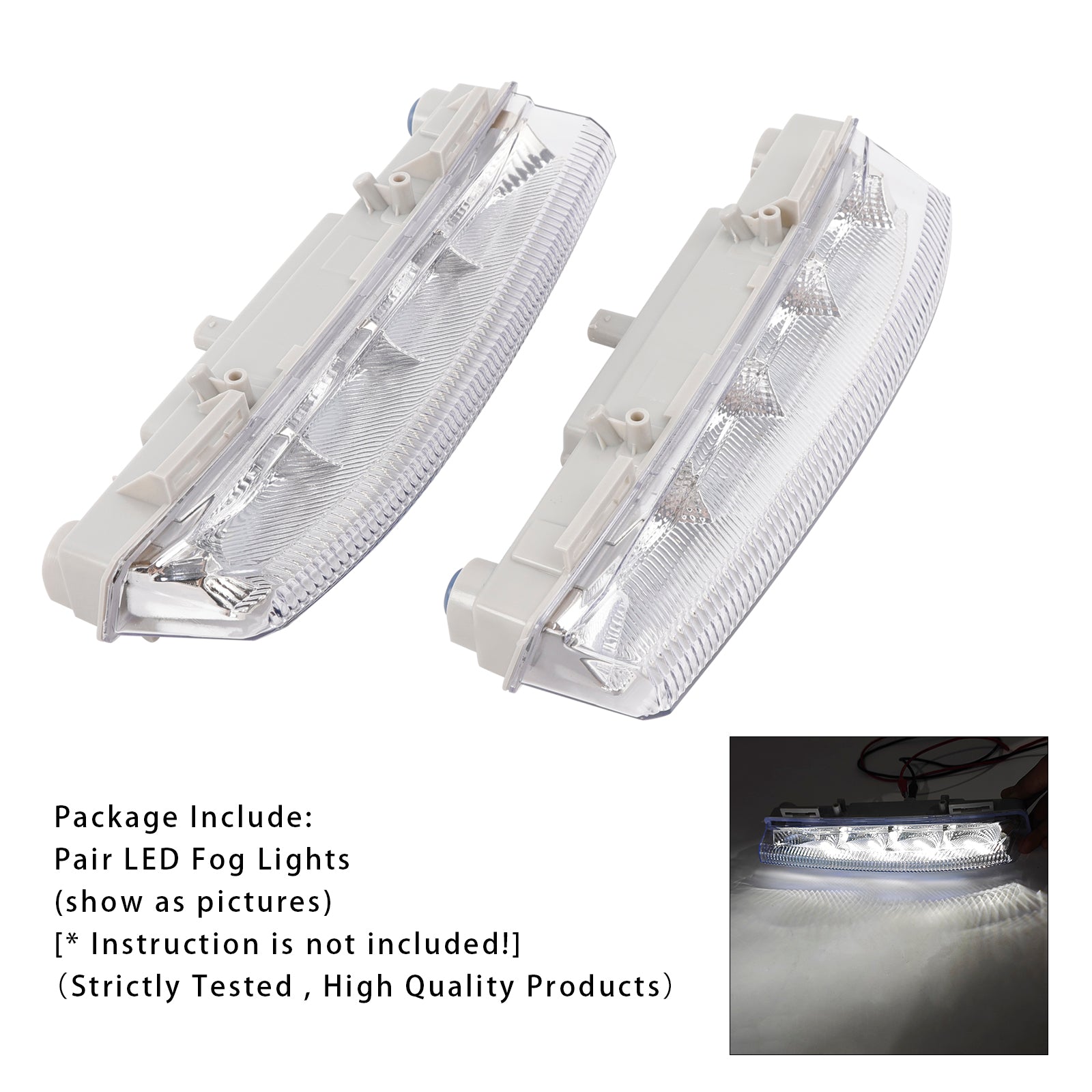 Par de luces antiniebla LED de conducción diurna para Mercedes Benz W204 S204 W212 2007-2014