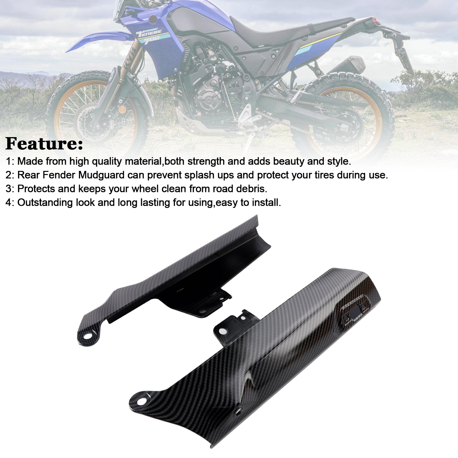 2019-2024 Yamaha Tenere 700 Frente Fender Painel Lateral Protetor de Protetor