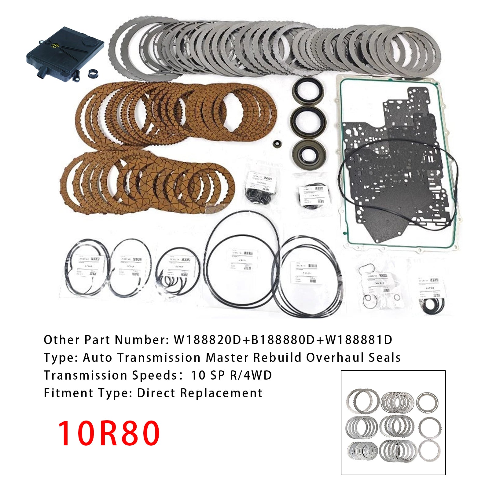 10R80 Auto Transmission Master Rebuild Overhaul Seals For Ford F-150 Expedition