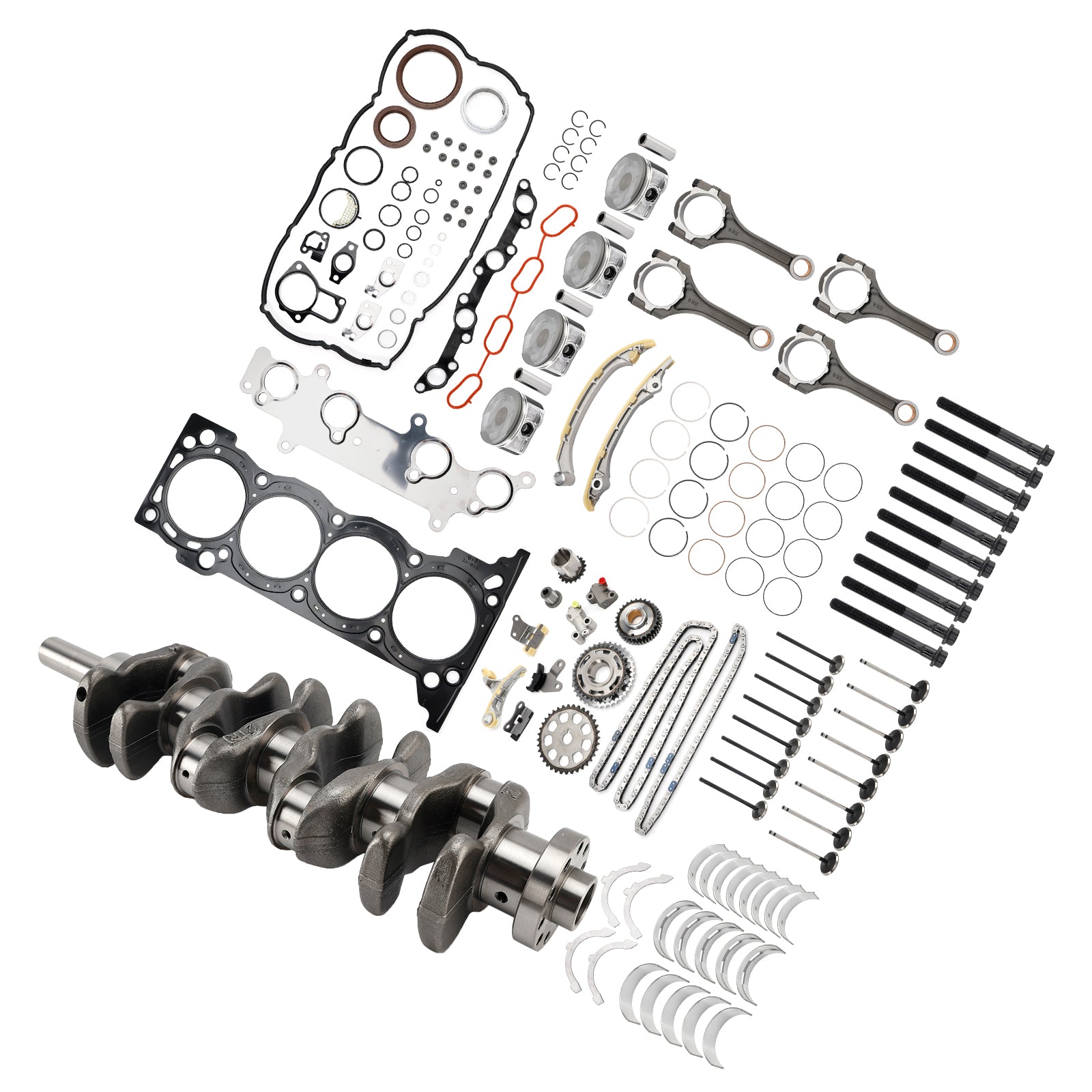 2TRFE 2.7L Engine Rebuild Piston Gasket Timing Kit w/ Crankshaft Rods