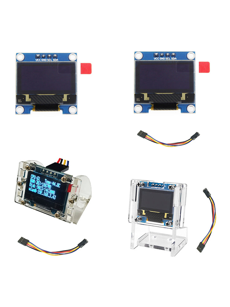 Raspberry Pi 4B 0,96-inch OLED-displaymodule IP-harde schijf-informatiedisplay