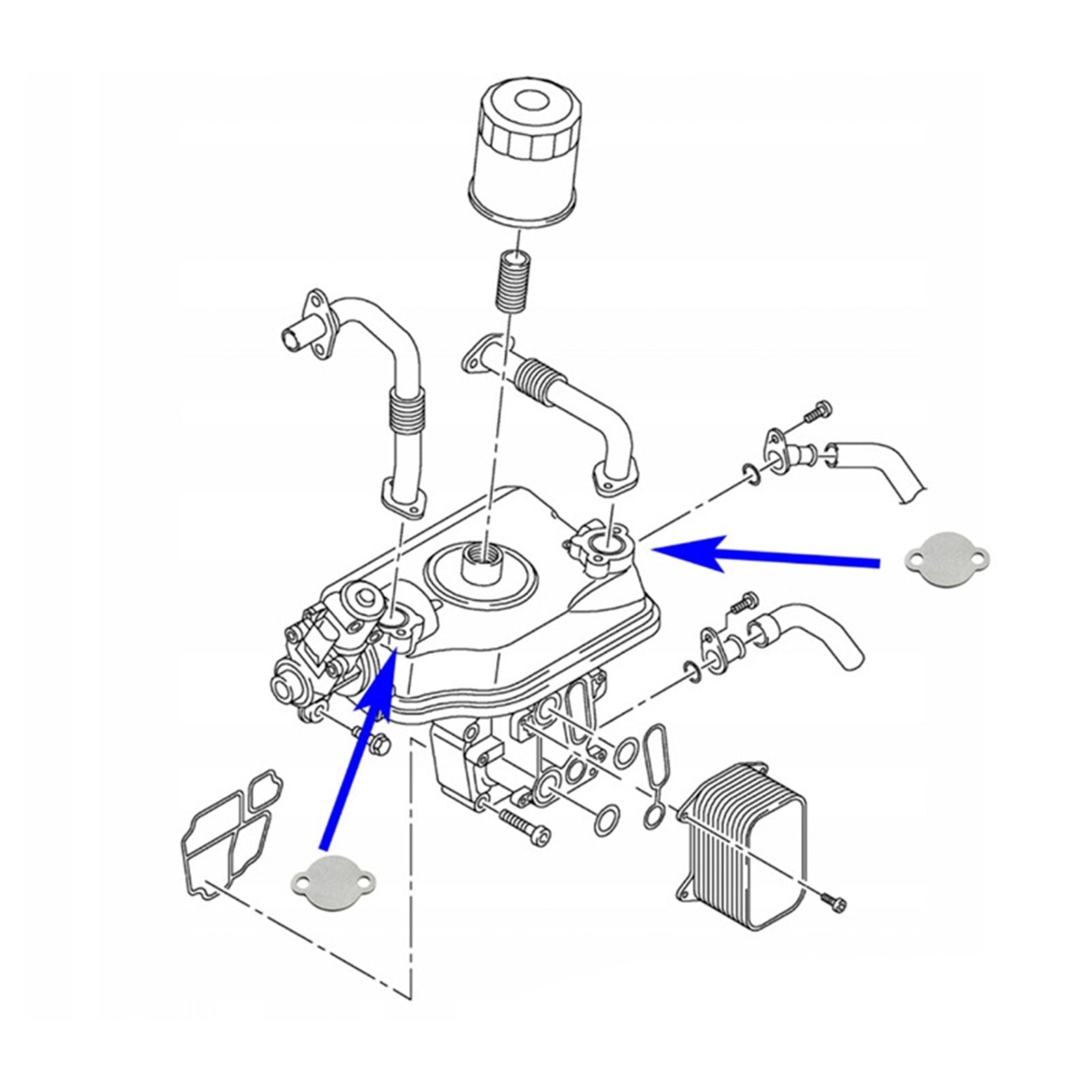 2009+ VW Transporter T5 platforms/chassis (7JD, 7JE, 7JL, 7JY, 7JZ, 7FD) 2.0 BiTDI 180 hp EGR Valve Blank Plate CFCA Engine