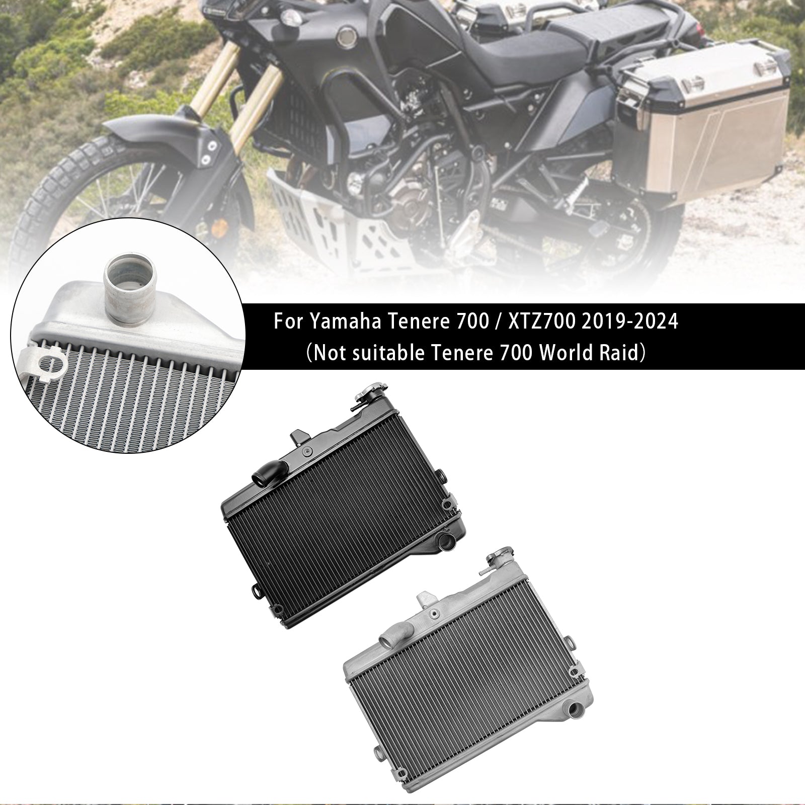 Radiator Cooling Engine Cooler For Yamaha Tenere 700 XTZ700 2019-2024