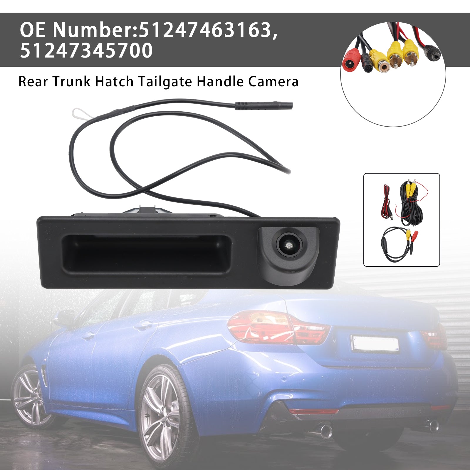 Rear Trunk Hatch Tailgate Handle Switch with Camera For BMW 4 Series X1 X2 X3 X4