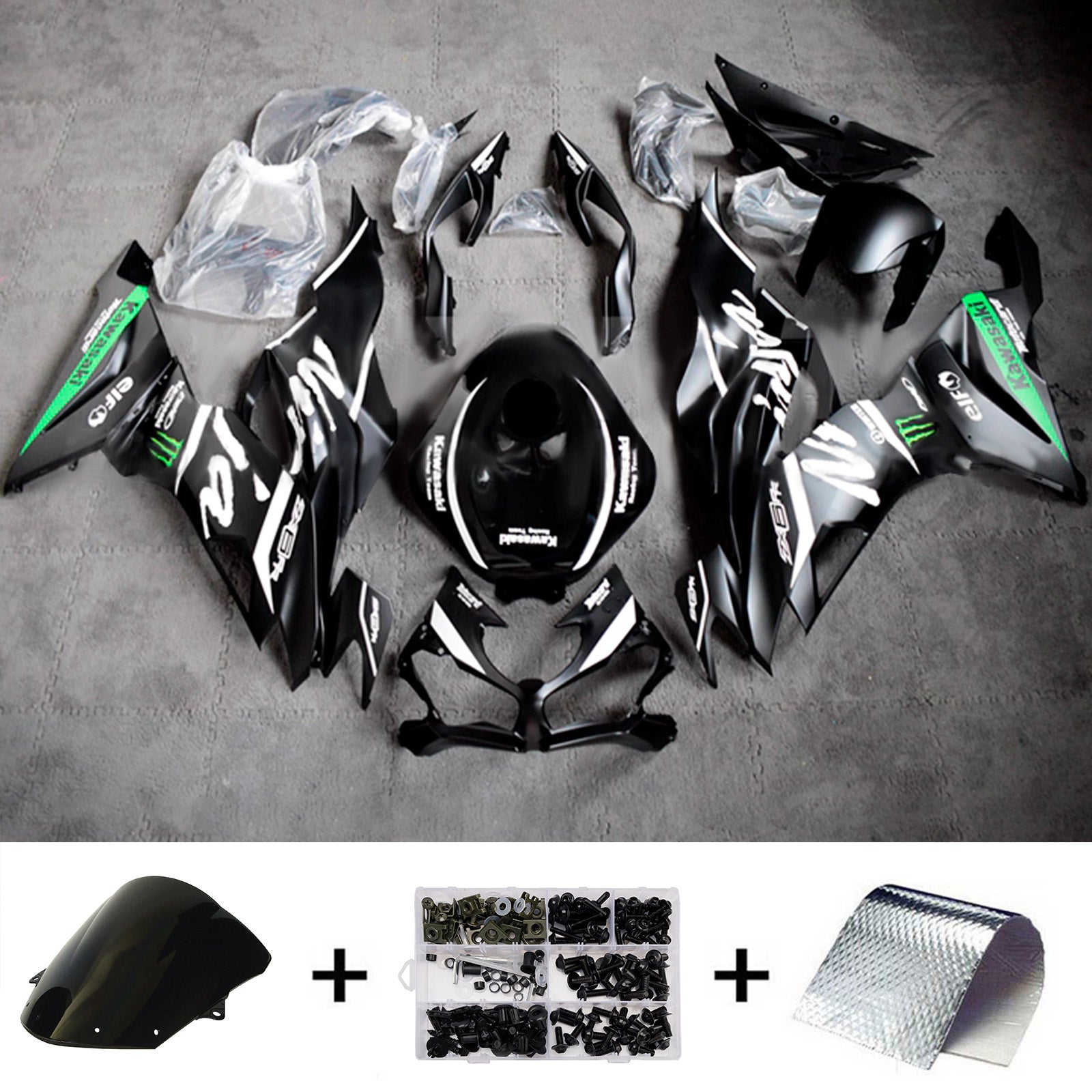Injection Fairing Kit Bodywork Plastic ABS fit For Kawasaki ZX6R 2019-2023