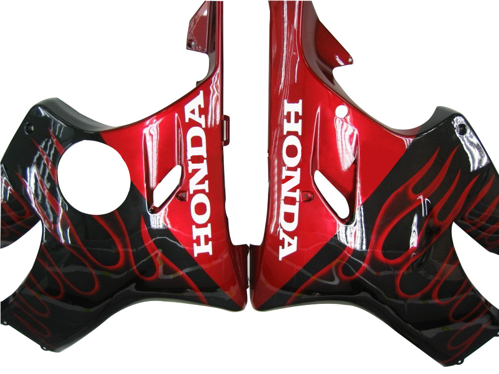 2004-2007 Honda CBR 600 F4i Zwart en Red Flame Racing stroomlijnkappen Generiek