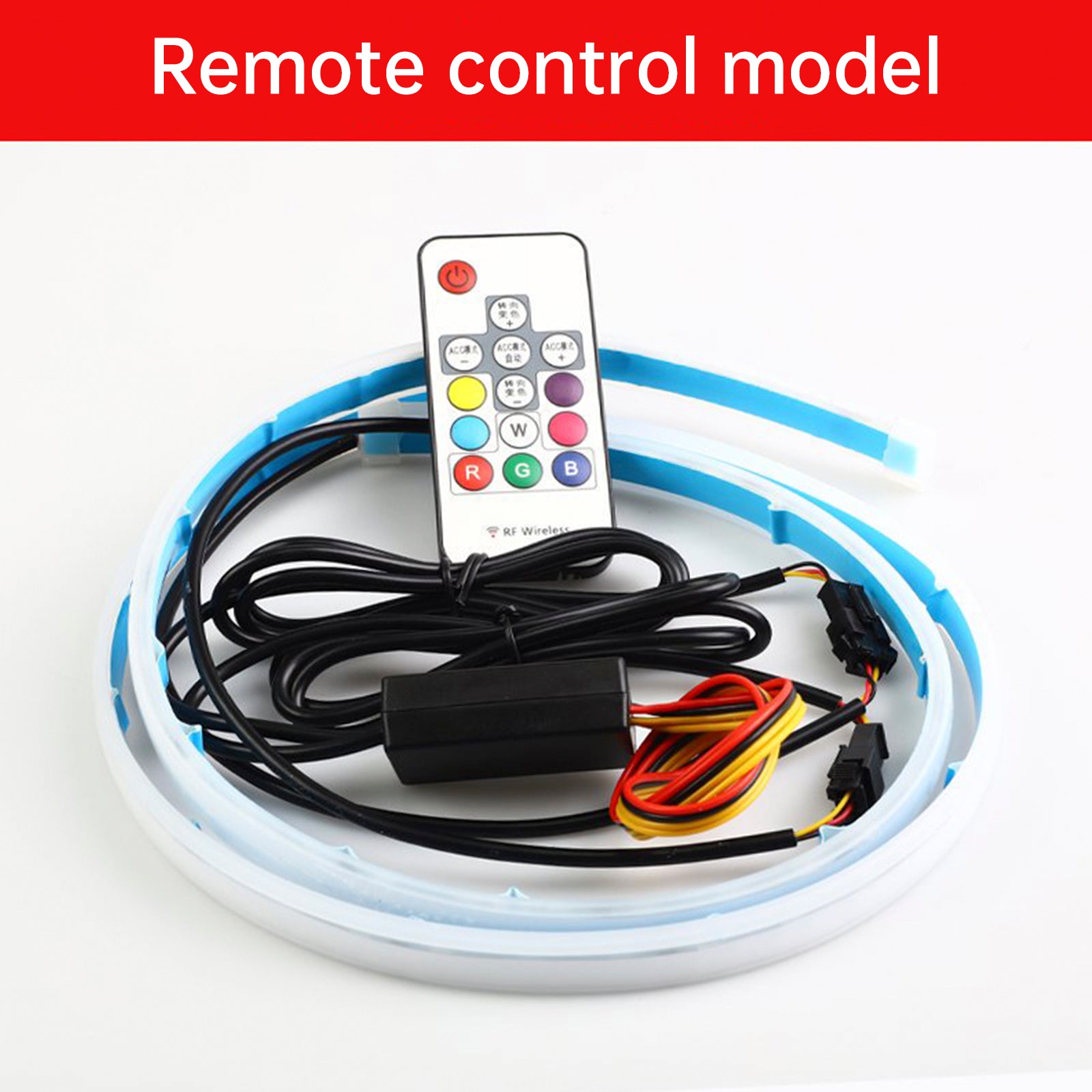 Ultradunne auto LED-koplamp Dagrijverlichting Iriserend licht Wenkbrauwstrip met afstandsbediening 45 cm