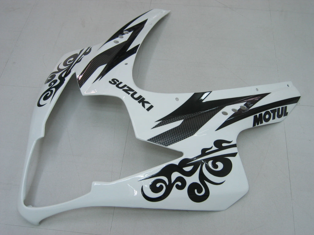 2005-2006 GSXR1000 White Black Bodywork Fairing ABS Injection Molded Plastics Set Generic