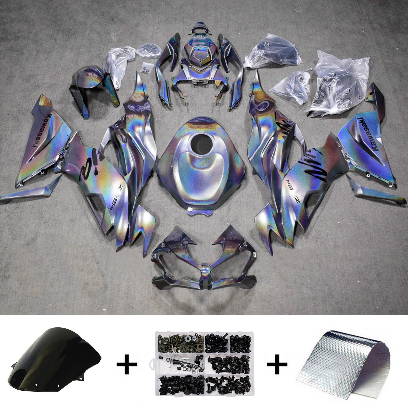Injection Fairing Kit Bodywork Plastic ABS fit For Kawasaki ZX6R 2019-2023