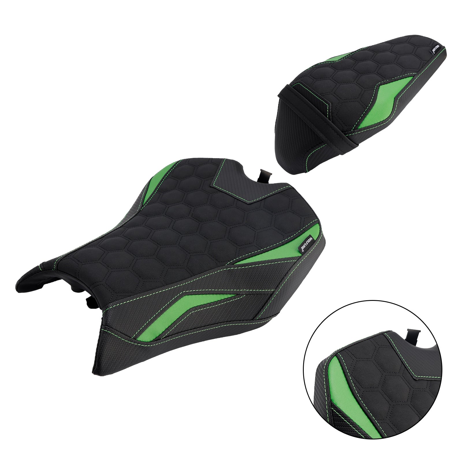 Driver&Passenger Seat Rear Cushion Green2 For Kawasaki Ninja Z900 Zr900-F 2025-