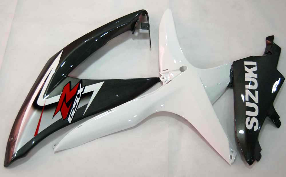 2008-2010 Suzuki GSXR 600 750 Carénages GSXR Racing blanc et argent générique