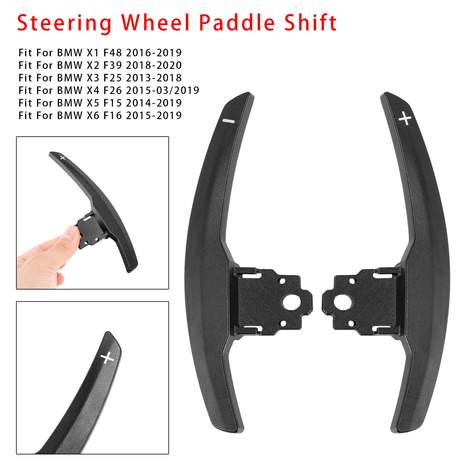 Paddelväxelförlängning för BMW F-serie F30 F31 F32 F10 X3 X5 Aluminium Svart