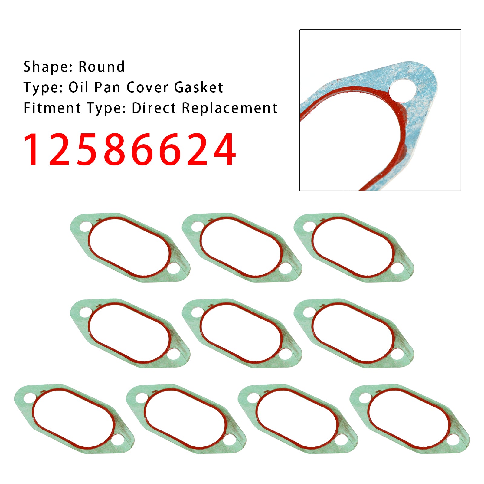 10PCS 12586624 Oil Pan Cover Gasket