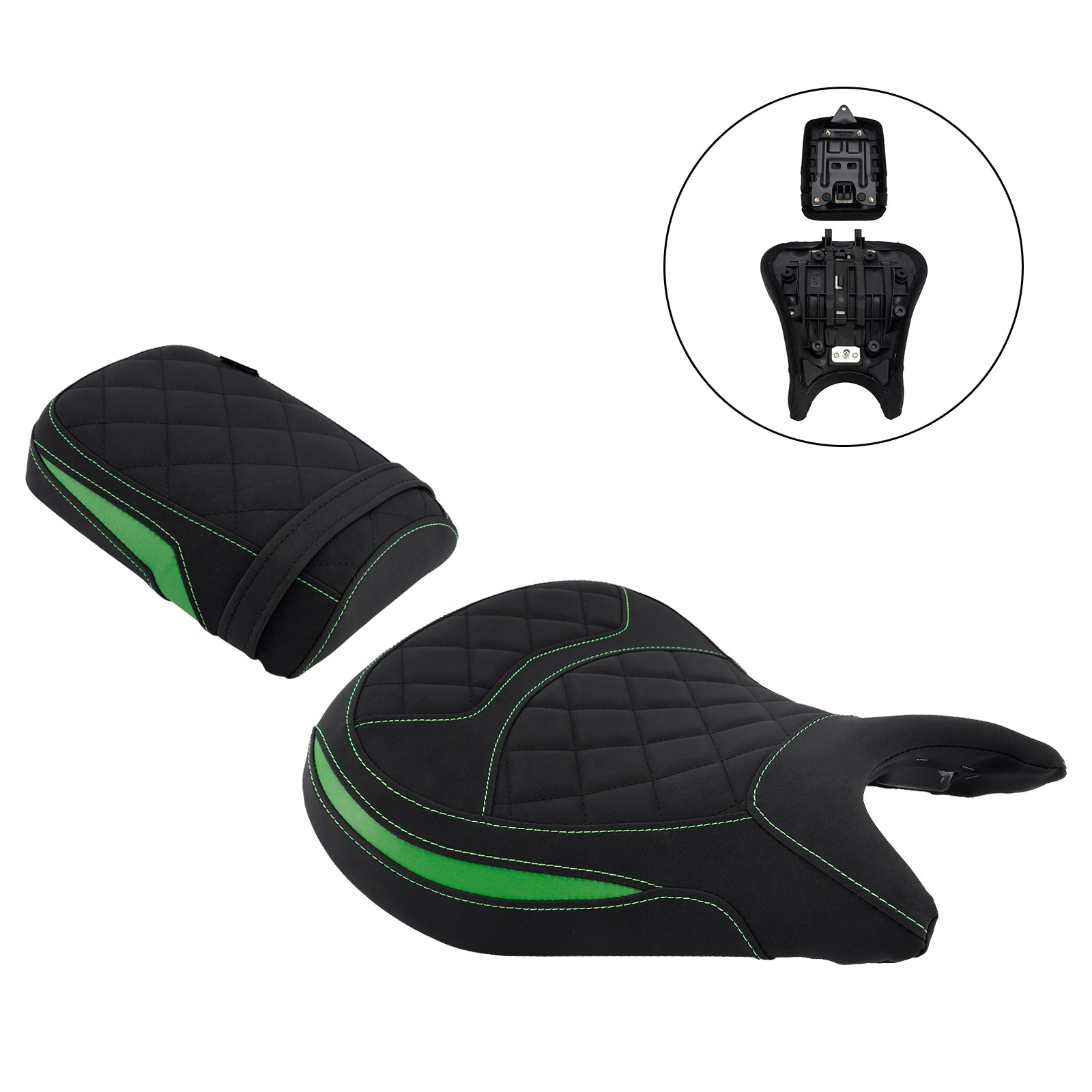 Driver&Passenger Seat Kit Rear Lower Green For Kawasaki Eliminator 500 24-25