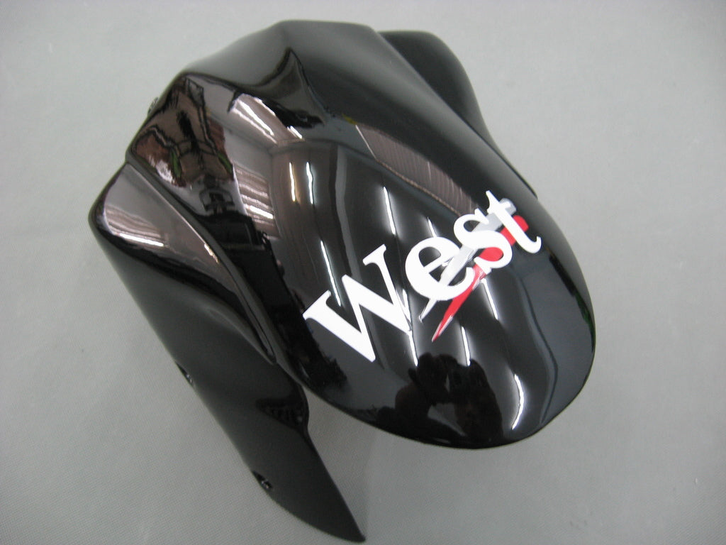 2007-2008 Kawasaki ZX6R ZX636 Amotopart Fairings Black White West Ninja Racing Customs Fairing