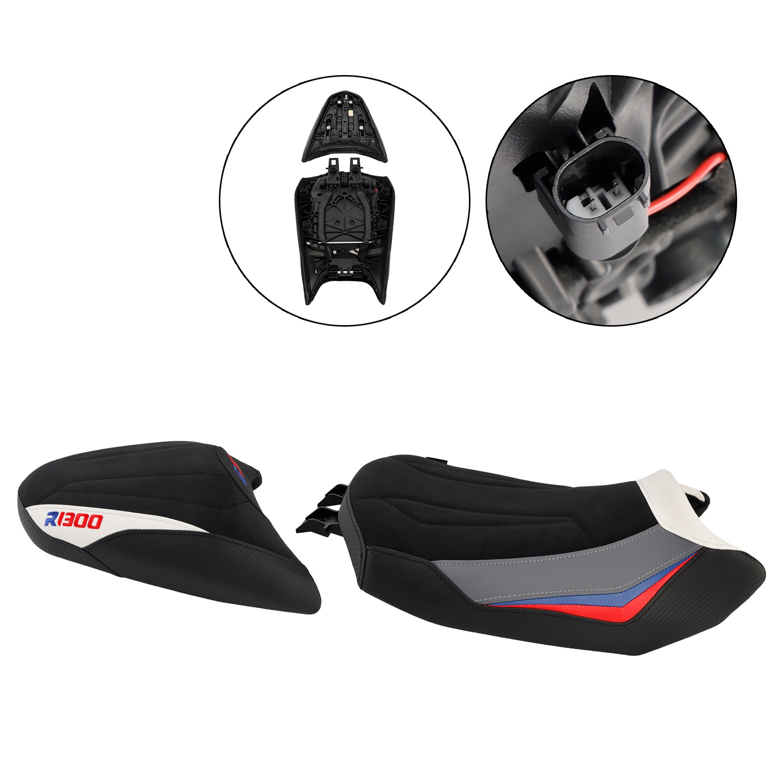 Driver&Passenger Seat Kit Rear Cushion White For Bmw R1300Gs R 1300 Gs 24-25