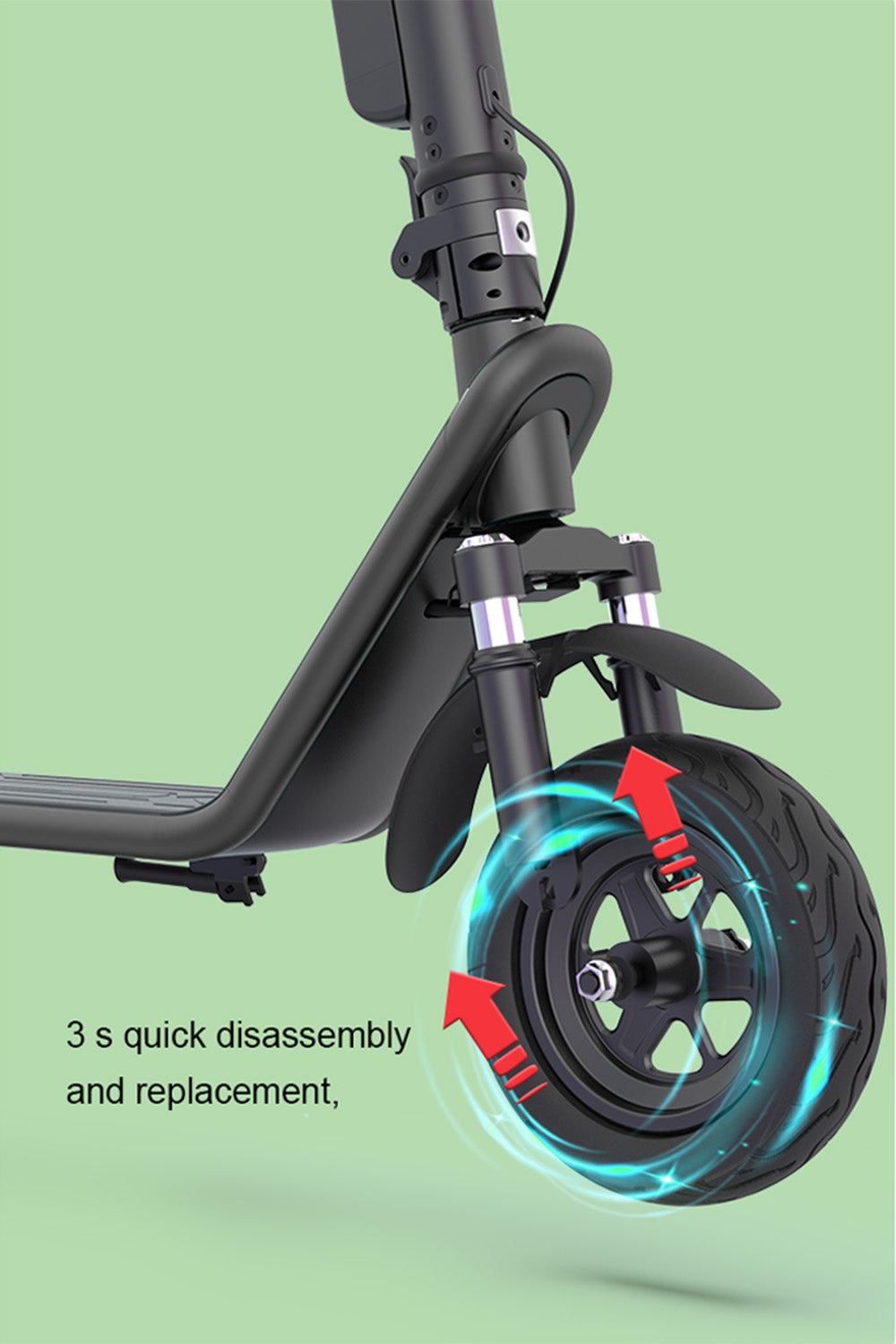 Scooter elétrico dobrável de liga de alumínio para adultos com absorção de choque de 10 "