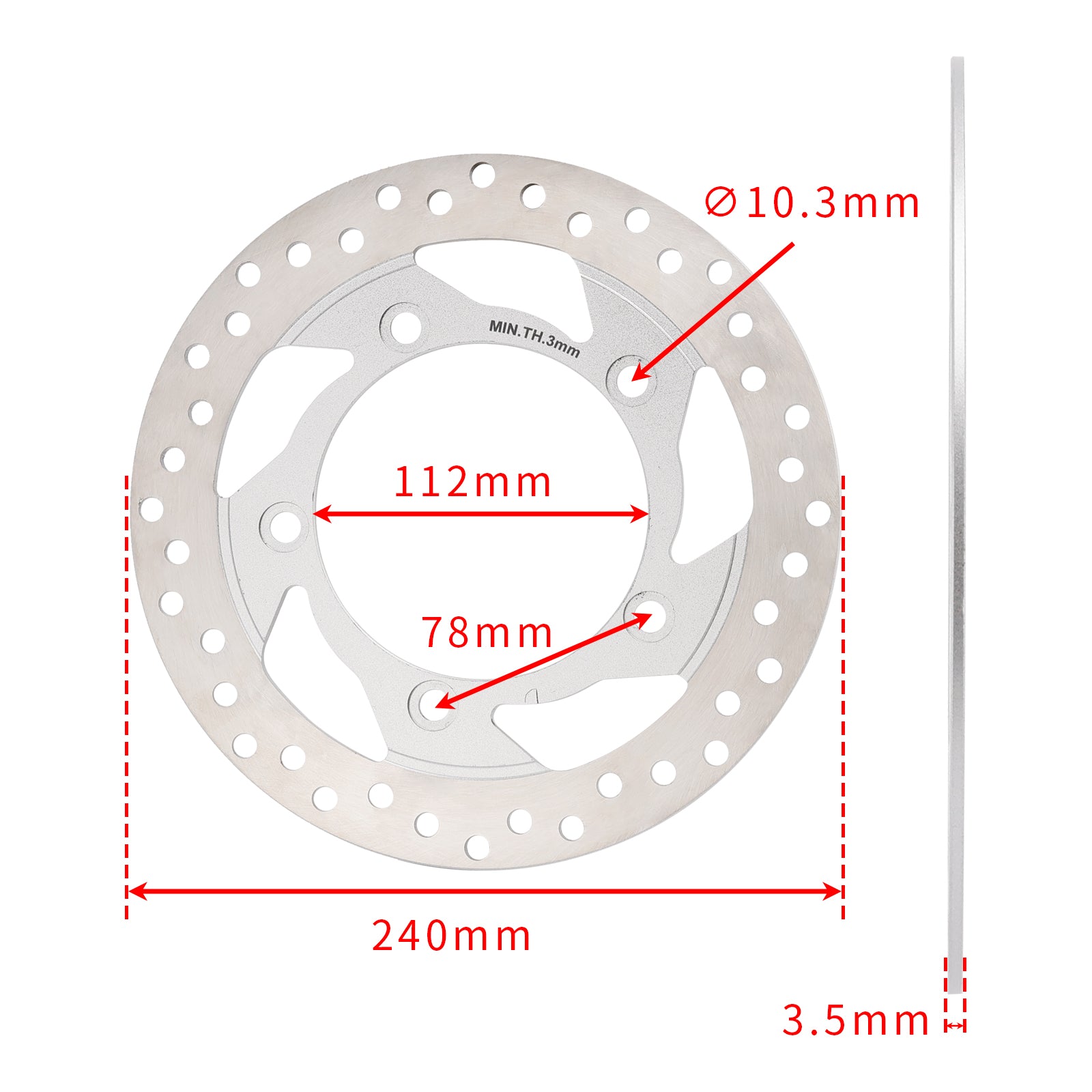 Novo rotor do disco do freio traseiro 240mm para Bajaj Rouser 135 125