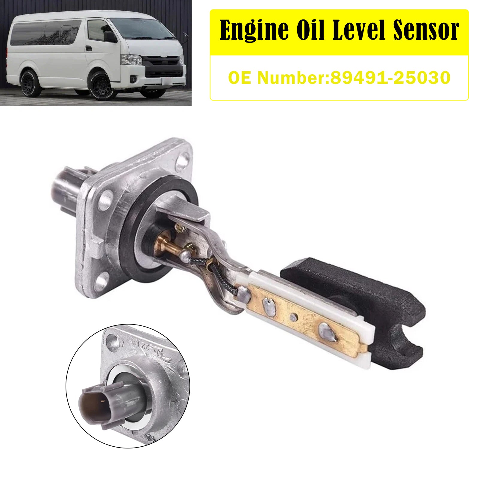 89491-25030 2pins Engine Oil Level Sensor for Toyota Hiace with 2TRFE Engine