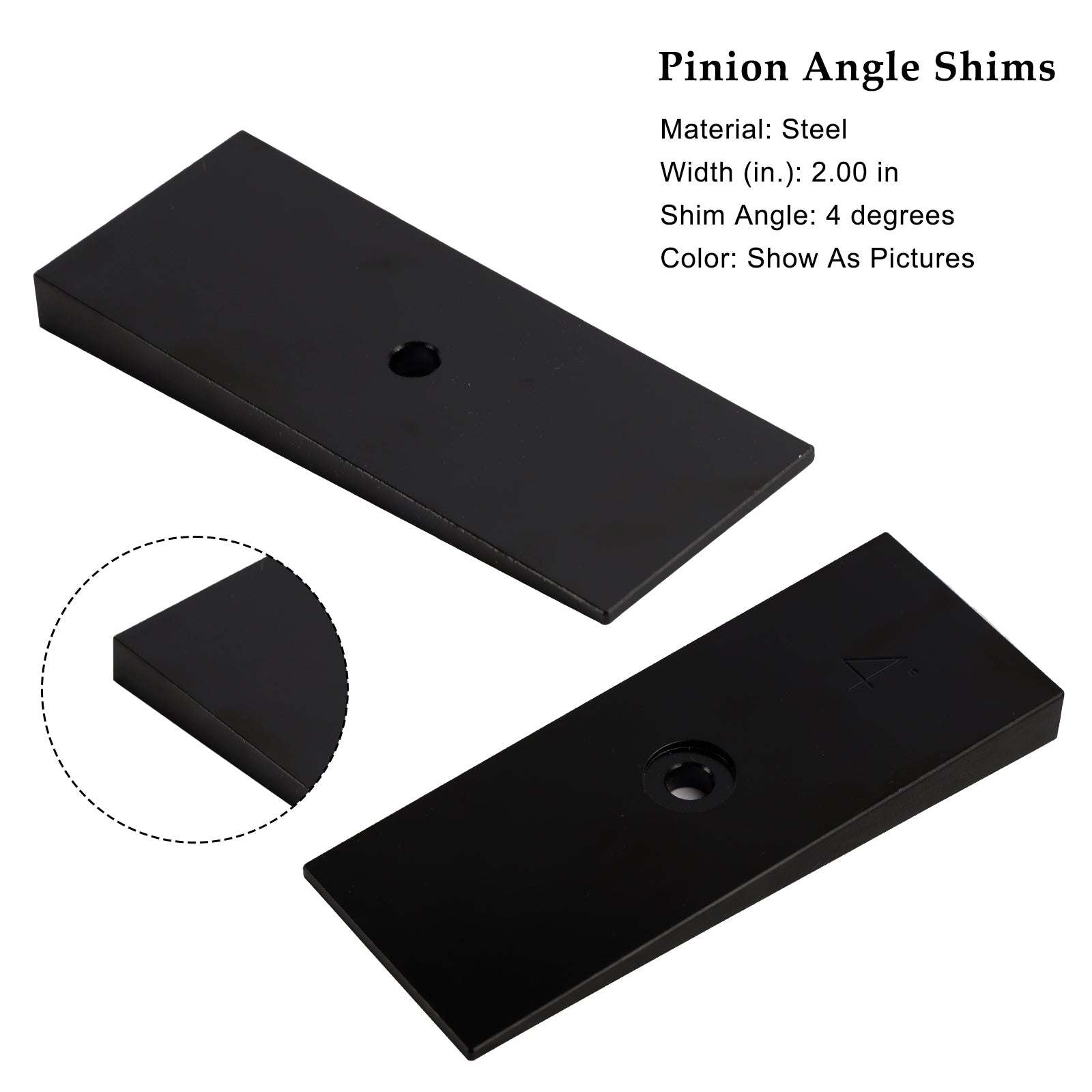 2PCS 2" Wide 4°Degree Steel Leaf Spring Degree Shims