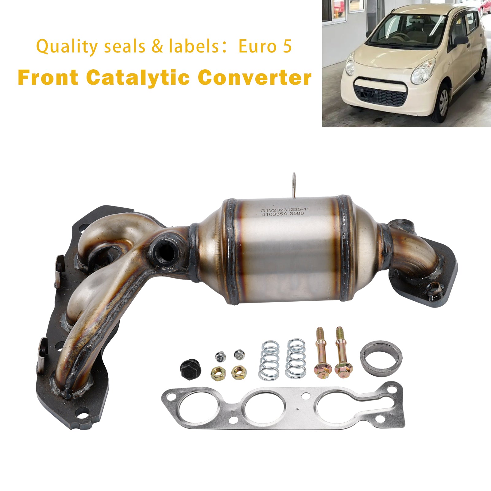 2009/01-2025/12 Suzuki Alto GF, HA25, HA35 1.0 996 ccm, 50 KW, 68 PS Front Catalytic Converter