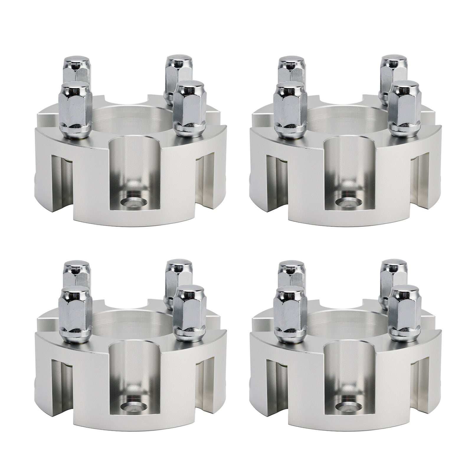 Yamaha Club Car Ezgo 2" Wheel Spacers Kit Cable Golf Carts Lug Nuts Silver