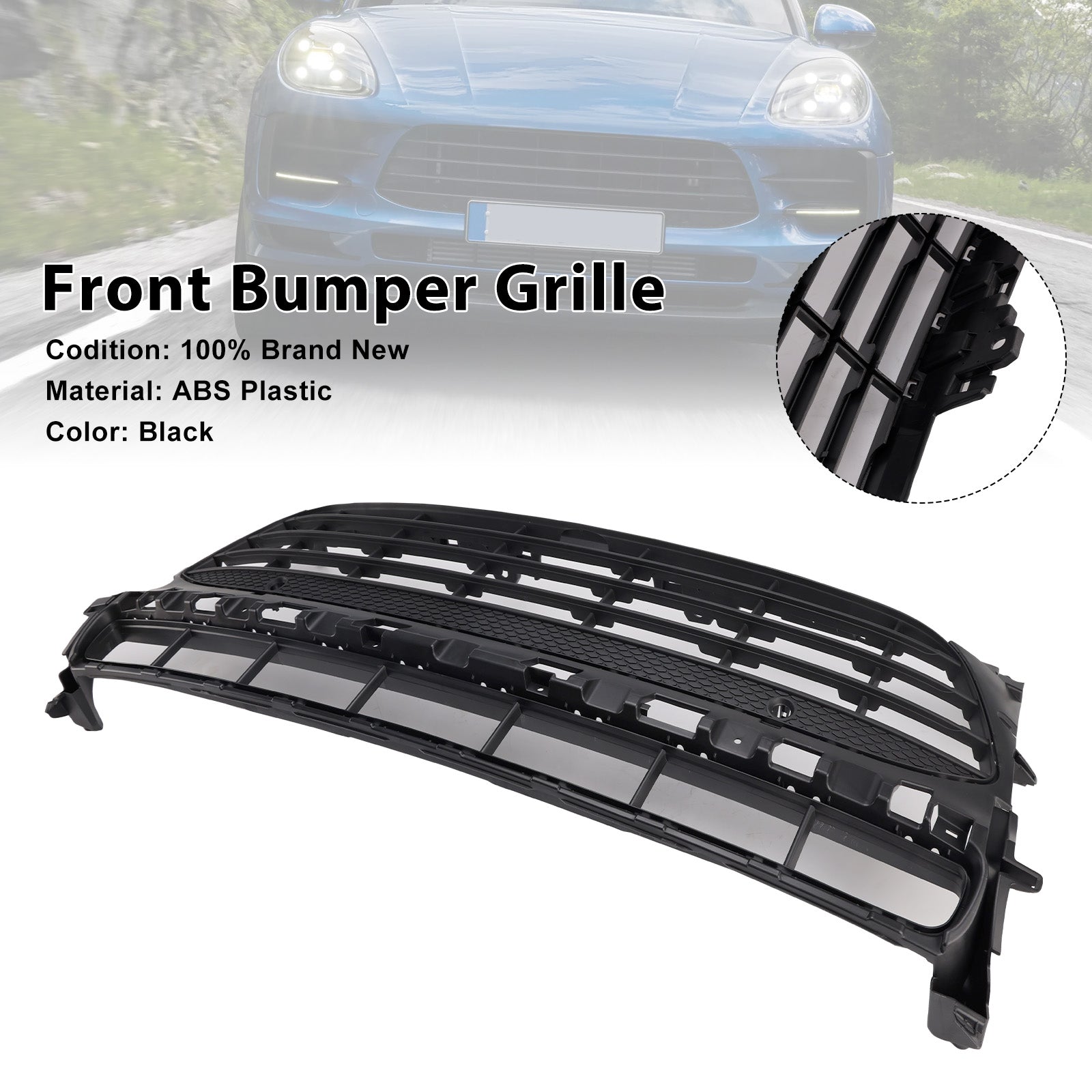 2019-2021 Porsche Macan Black Front Bumper Grill Grille 95B807683AN1E0