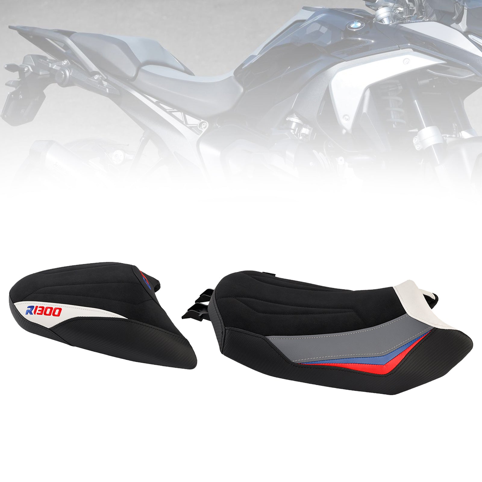 Driver&Passenger Seat Kit Rear Cushion White For Bmw R1300Gs R 1300 Gs 24-25