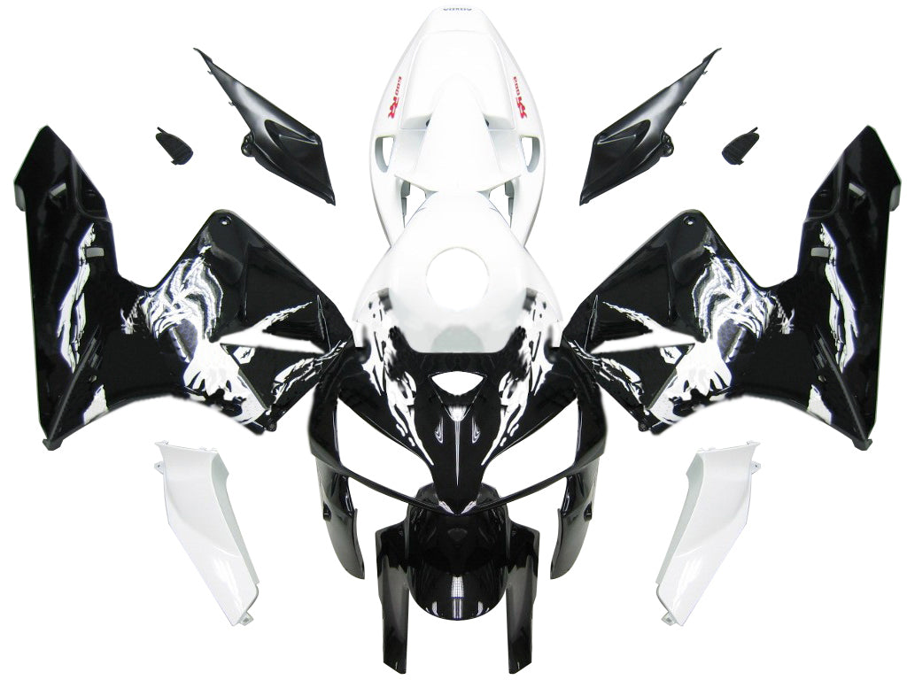 2005-2006 Honda CBR 600 RR White & Black Tribal Racing Fairings Generic