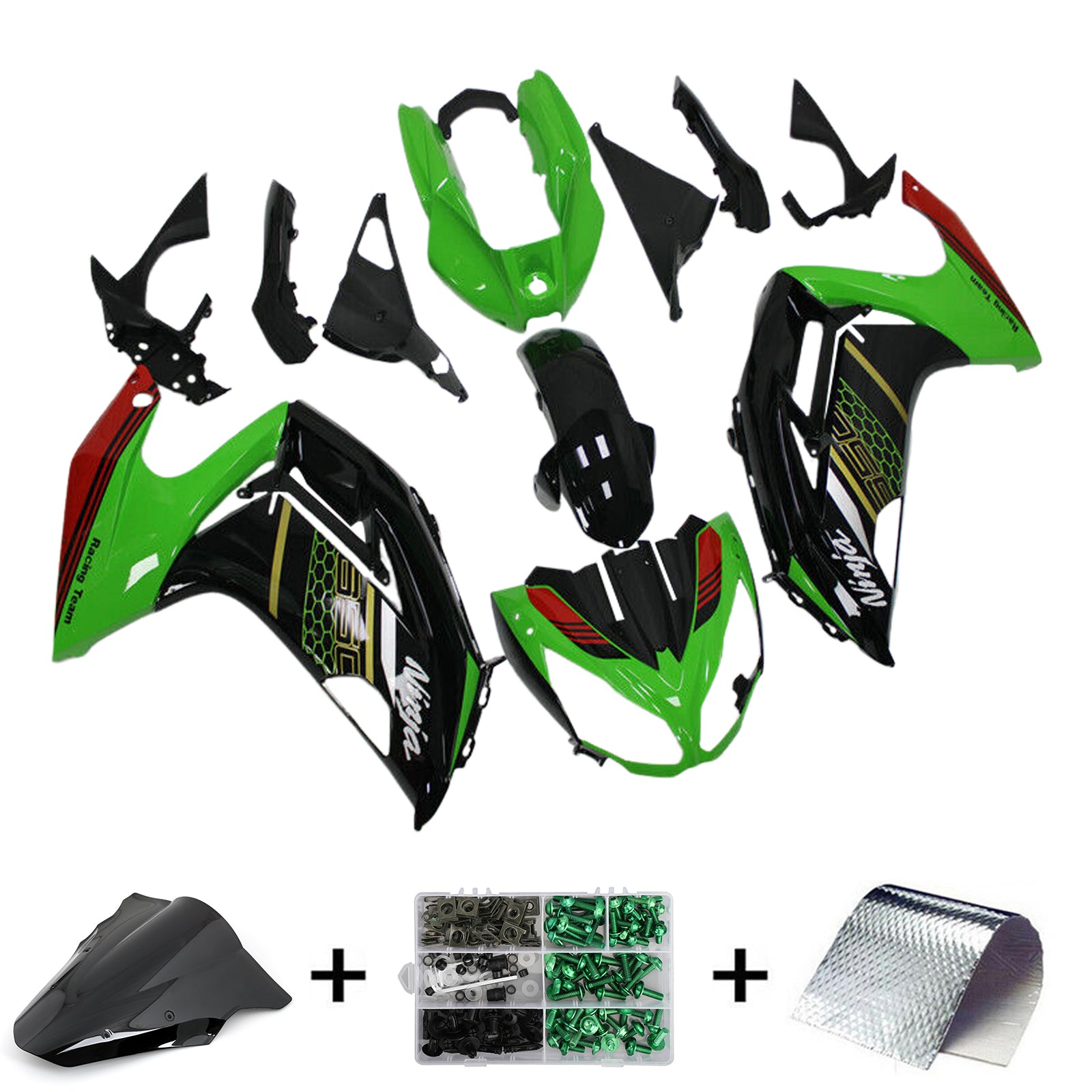 Kit de carénage d'injection Kawasaki ER6F/Ninja650 2012-2016, carrosserie en plastique ABS