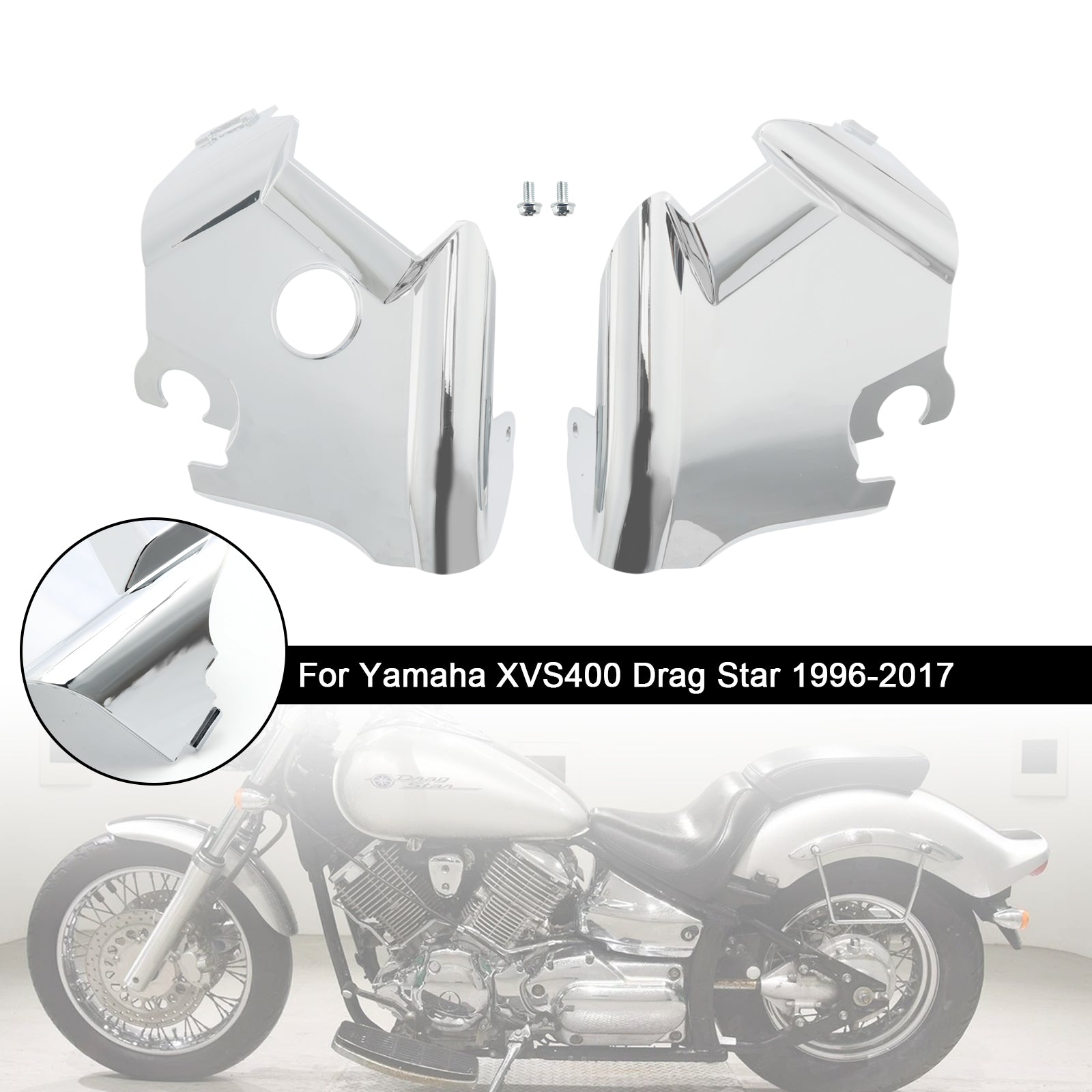 1996-2017 Yamaha XVS400 Drag Star Fork Frame Neck Cover