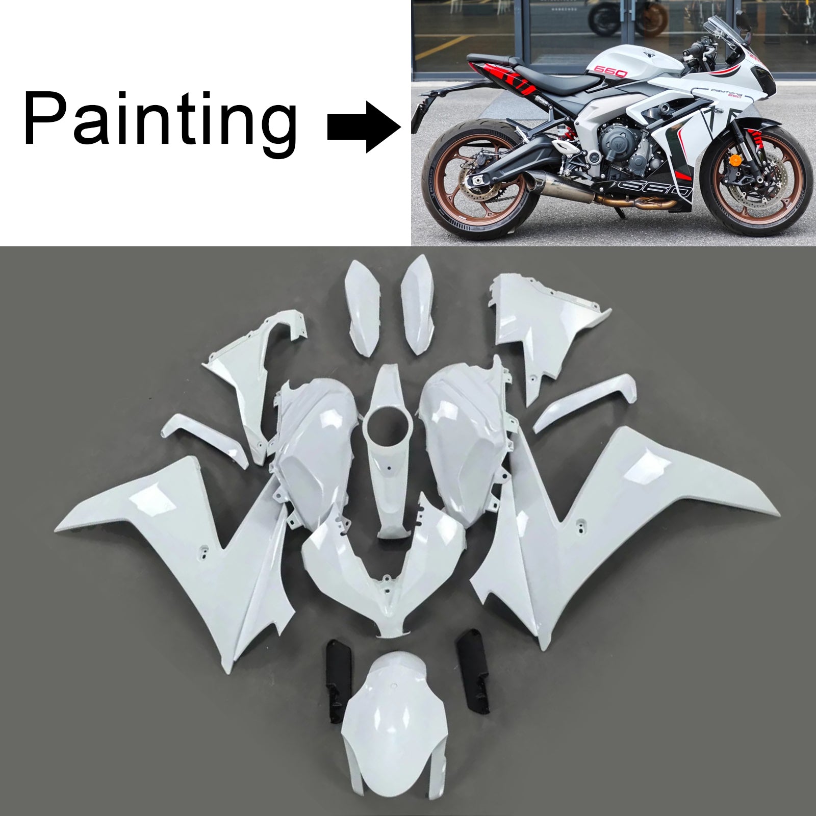 2024-2025 Triumph Daytona 660 Injection Fairing Kit Bodywork Plastic ABS