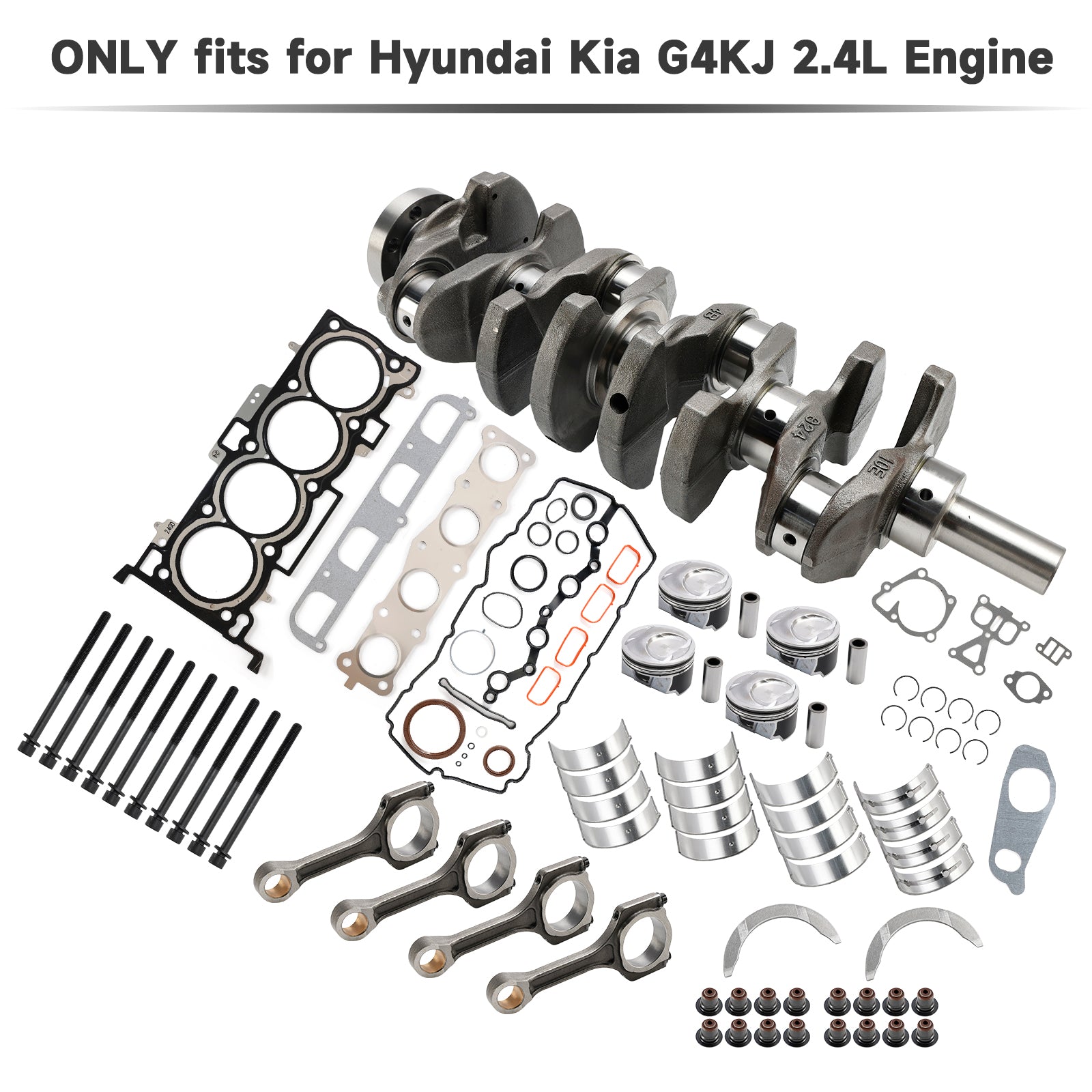 HYUNDAI KIA Sorento G4KJ 2.4L Engine Overhaul Rebuild Kit Crankshaft Rods