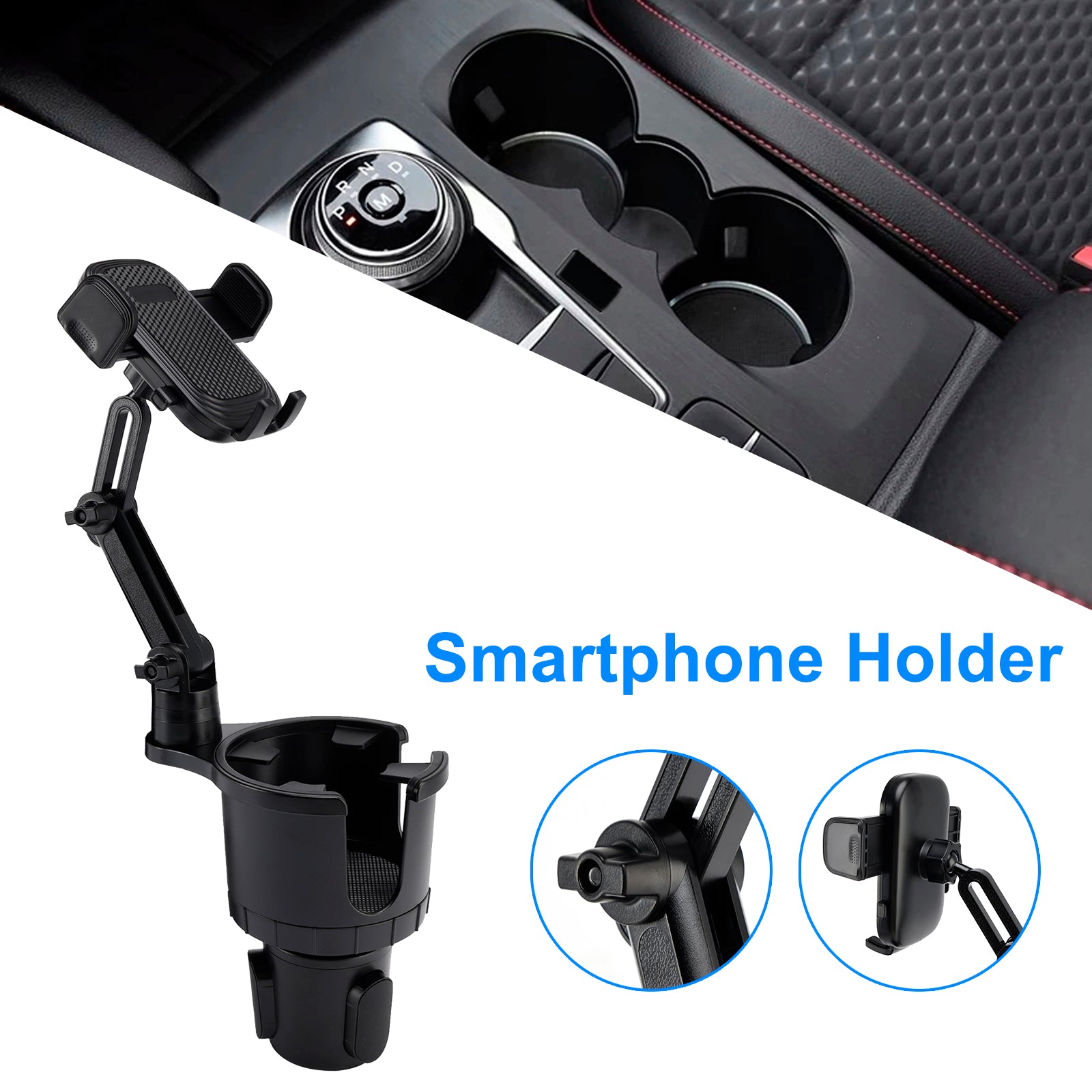 Smartphone Holder, Drink Holder, For Smartphones, Cars, 2-in-1 Cup Holder