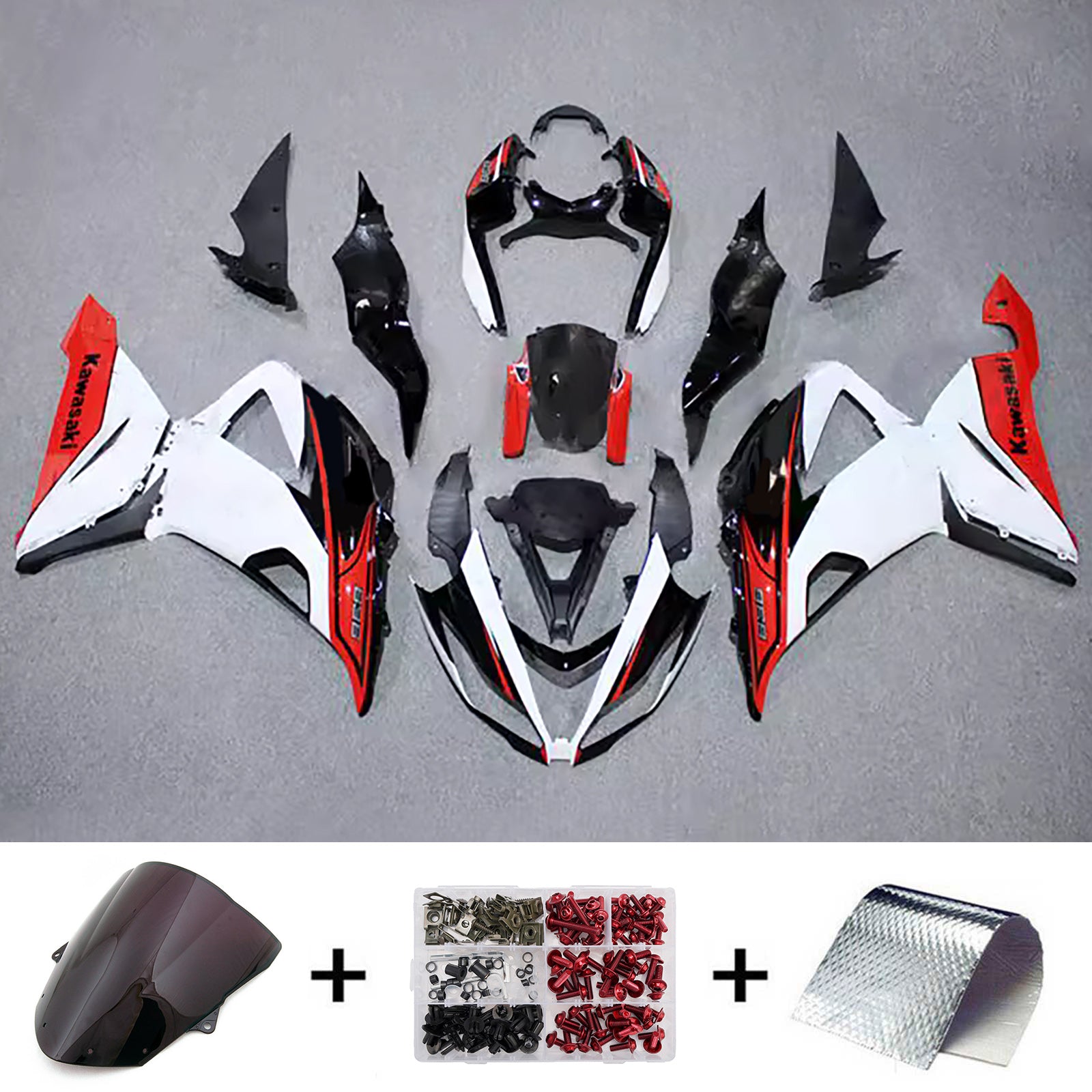 Kit carena iniezione carrozzeria in plastica ABS adatta per Kawasaki ZX6R 636 2013-2018