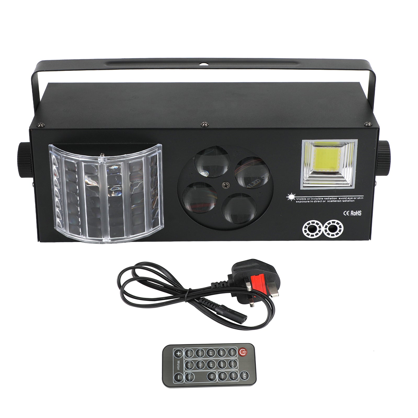Lumières stroboscopiques à motif RGBW 4 en 1 80W, lumière de scène LED DMX DJ Disco Party + télécommande