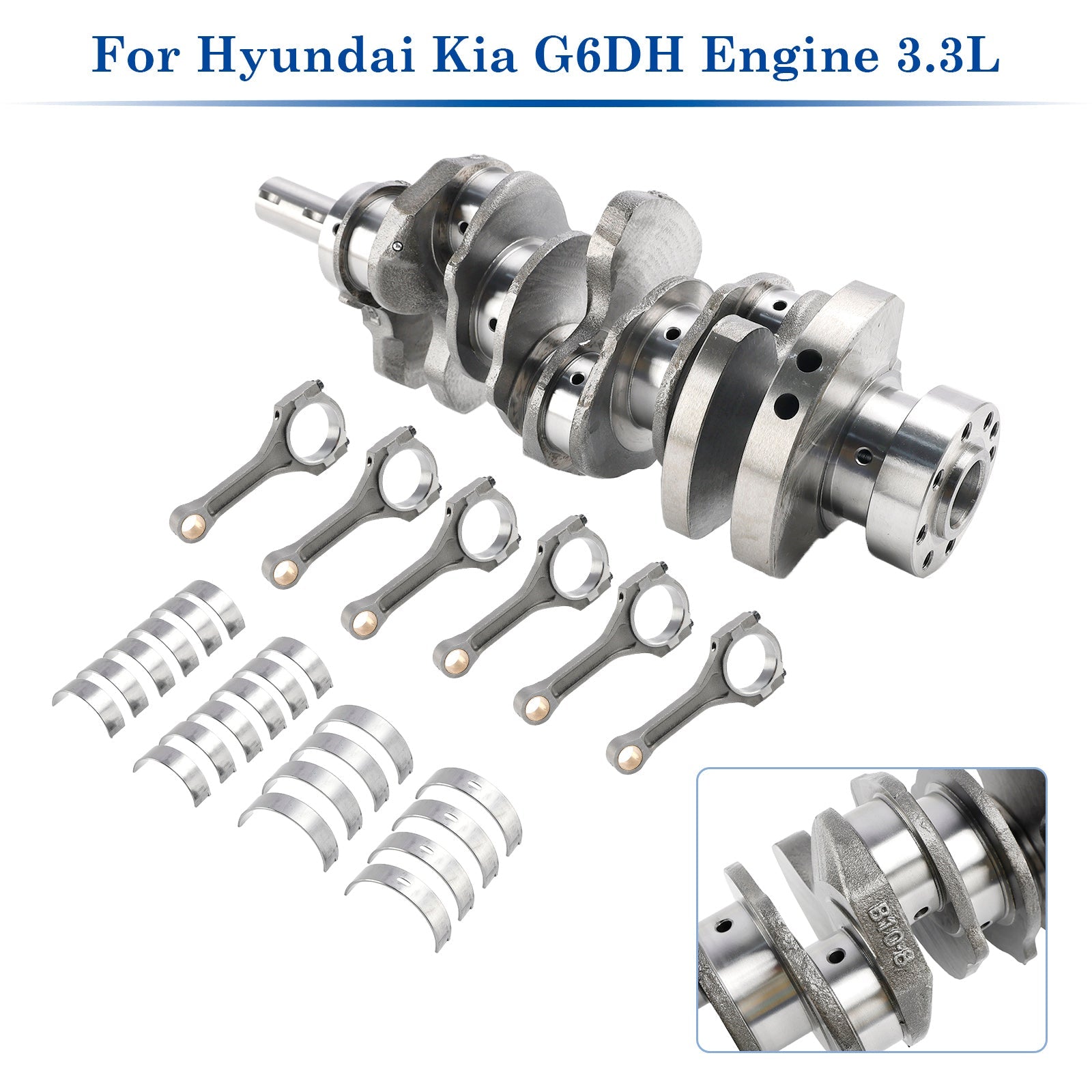 2013-2019 Hyundai Santa Fe 3.3L Engine Crankshaft Rods w/ Bearing Kit G6DH