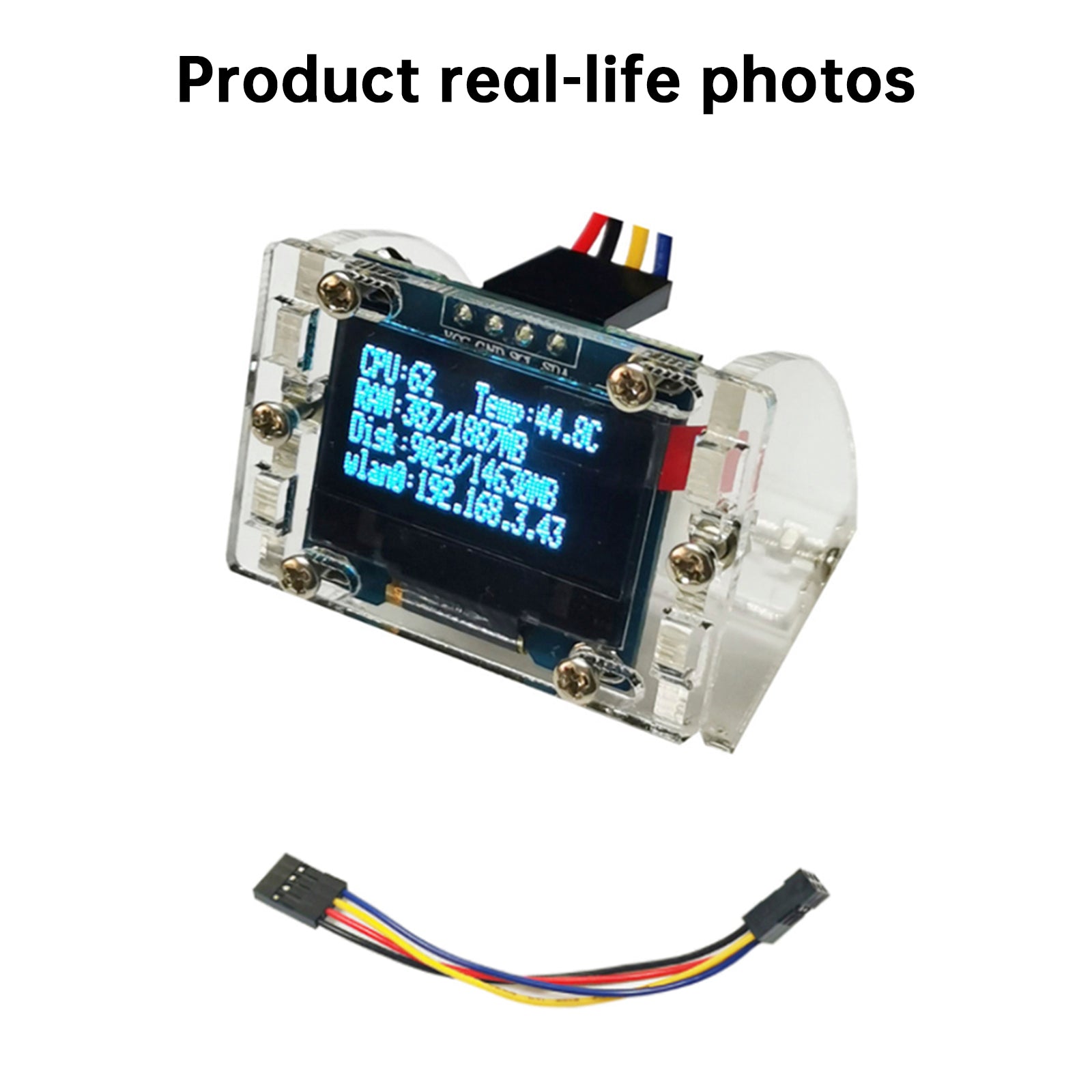 Raspberry Pi 4B 0,96-inch OLED-displaymodule IP-harde schijf-informatiedisplay