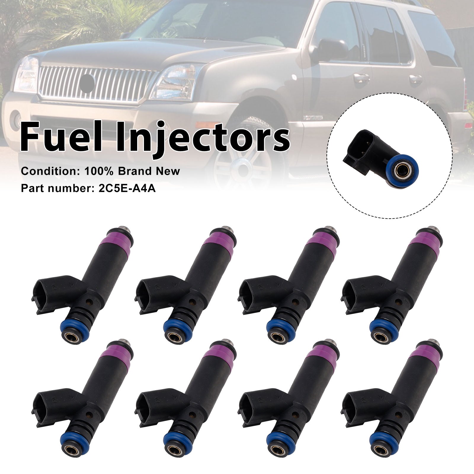 8PC 2C5E-A4A Fuel Injectors For Mercury Ford 4.6L V8 2003-2010
