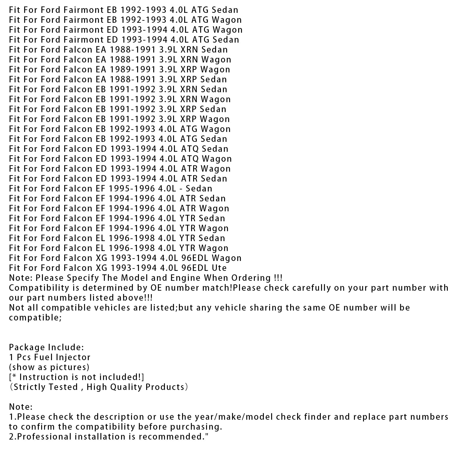 1Pcs Fuel Injector For Holden Commodore VS Statesman Ford Falcon EL 0280150790
