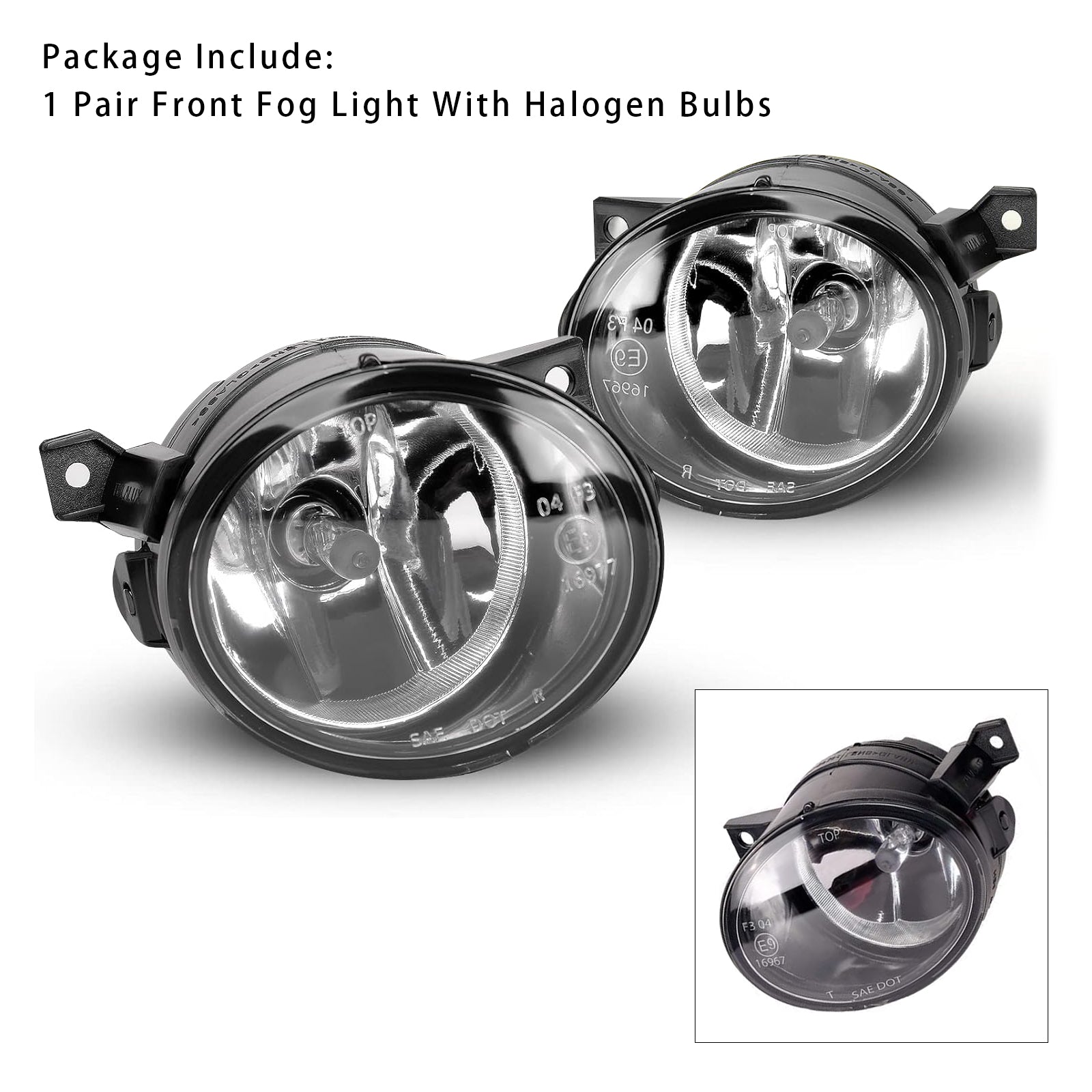 Pair Front Fog Light Lamps For Volkswagen GOLF MK5 GTI Version 2004-2009