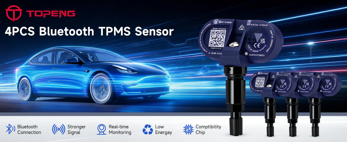 2021-2024 Tesla Model X 4Pcs Bluetooth TPMS Tire Pressure Sensor