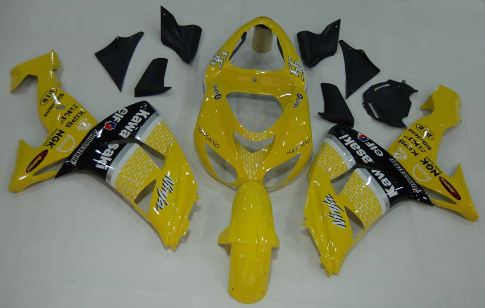 2006-2007 Kawasaki ZX 10R Carénages de course jaune noir générique