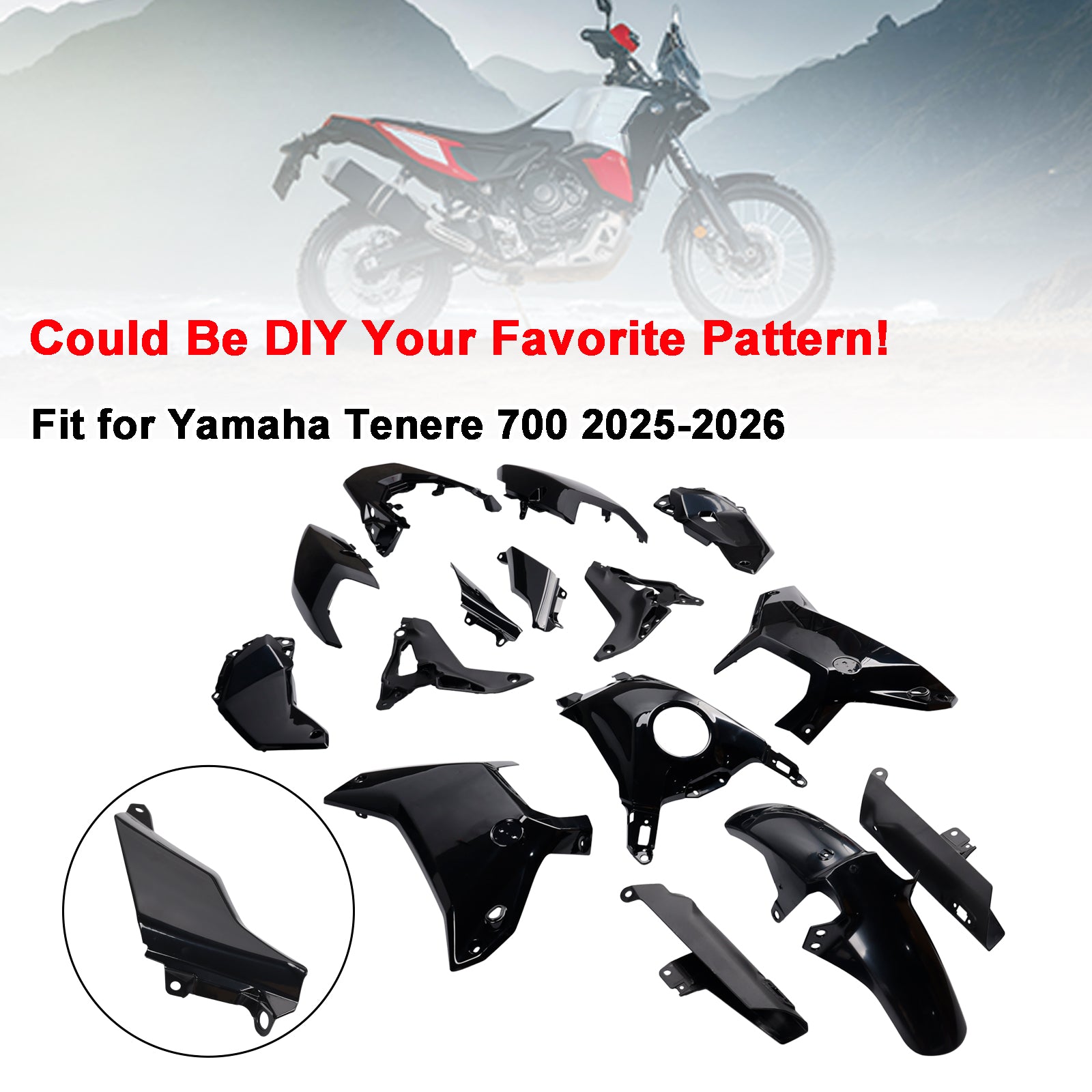 Bodywork Fairing Injection Unpainted For Yamaha Tenere 700 T700S 2025-2026