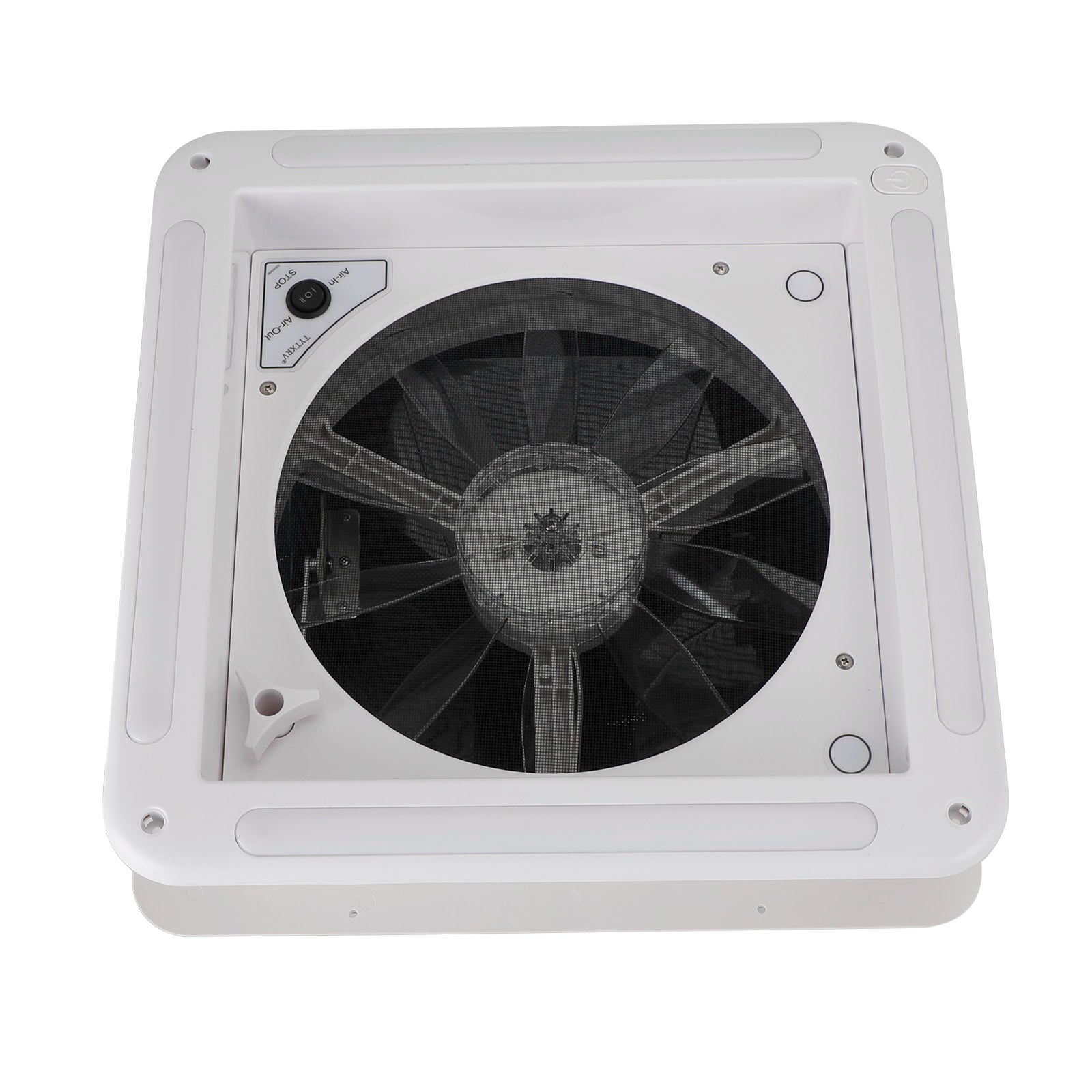 Avec lumière LED 14 "RV caravane toit évent manuel RV camping-car ventilateur 12V lucarne