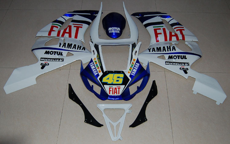 1998-2002 Yamaha YZF-R6 Blanc & Bleu No.46 FIAT R6 Racing Carénages Amotopart Carénages des douanes