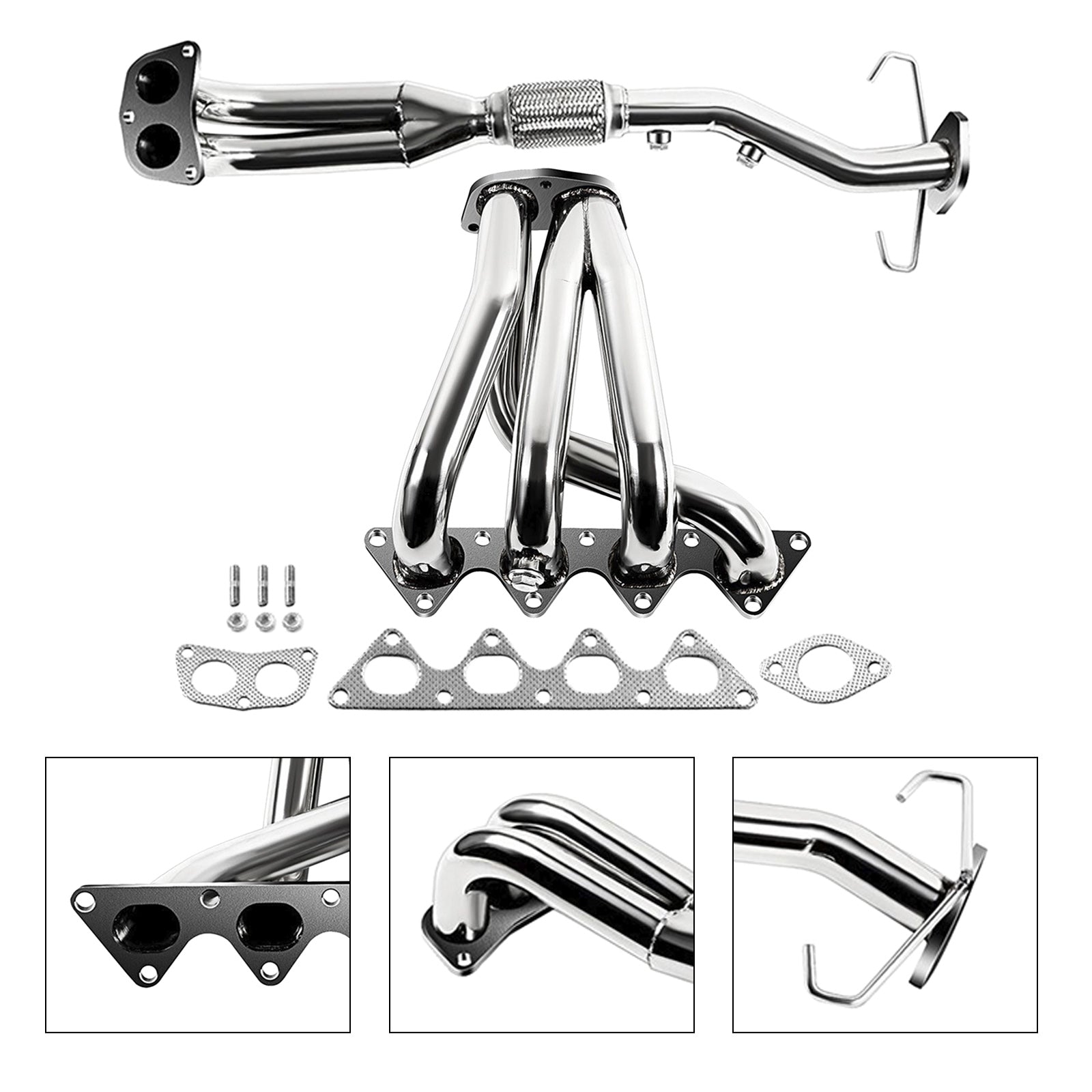 Stainless Steel Racing Exhaust Header Manifold Fit Mitsubishi Lancer 2002-2007