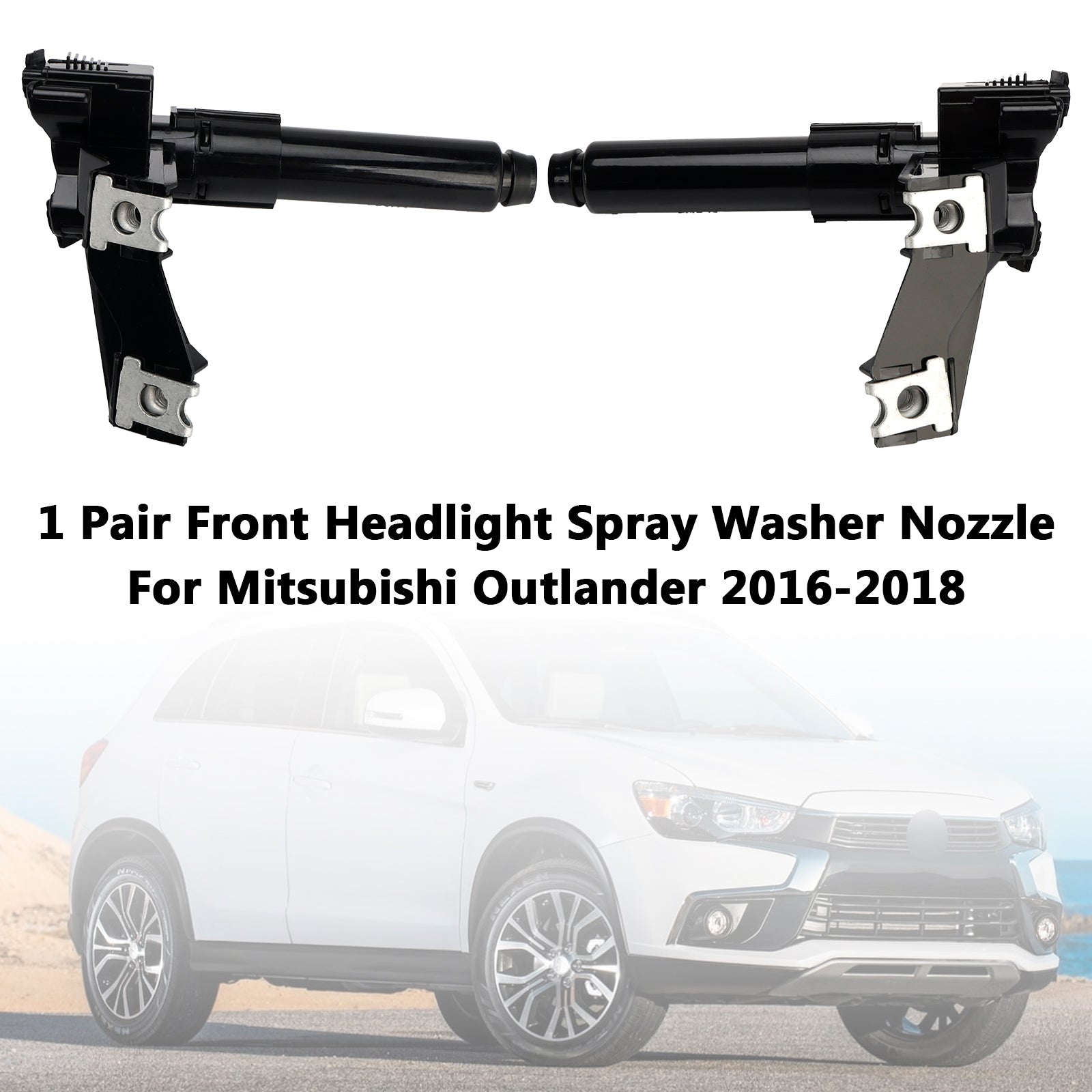 2016-2018 Mitsubishi Outlander 1 Pair Front Headlight Spray Washer Nozzle