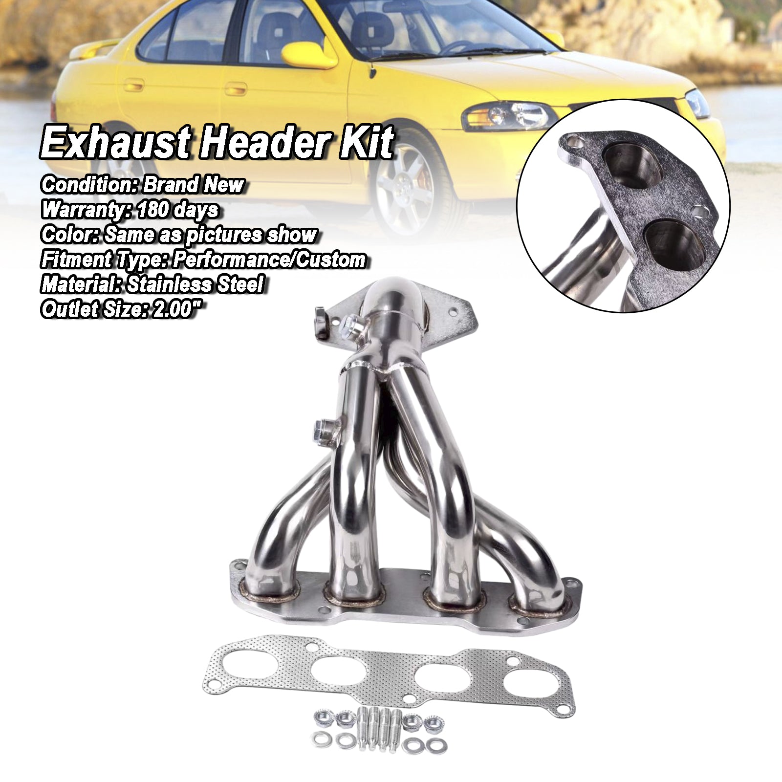 En-tête en acier inoxydable collectif échappement nissan Sentra 2.5L Ser 2002-2005