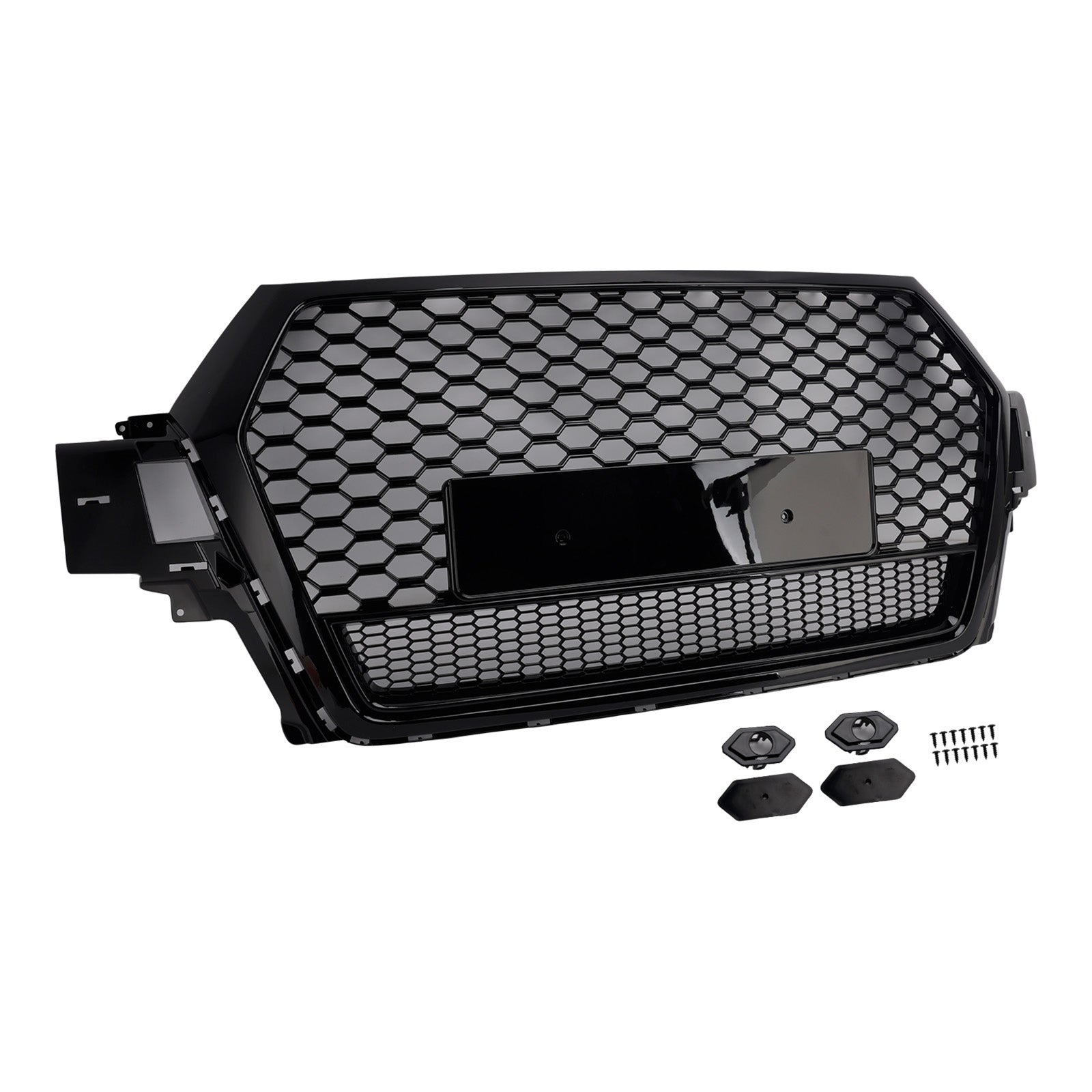2016-2019 Audi Q7 SQ7 Gloss Black Front Bumper Radiator Vent Mesh Grill Grille 4M0853651F